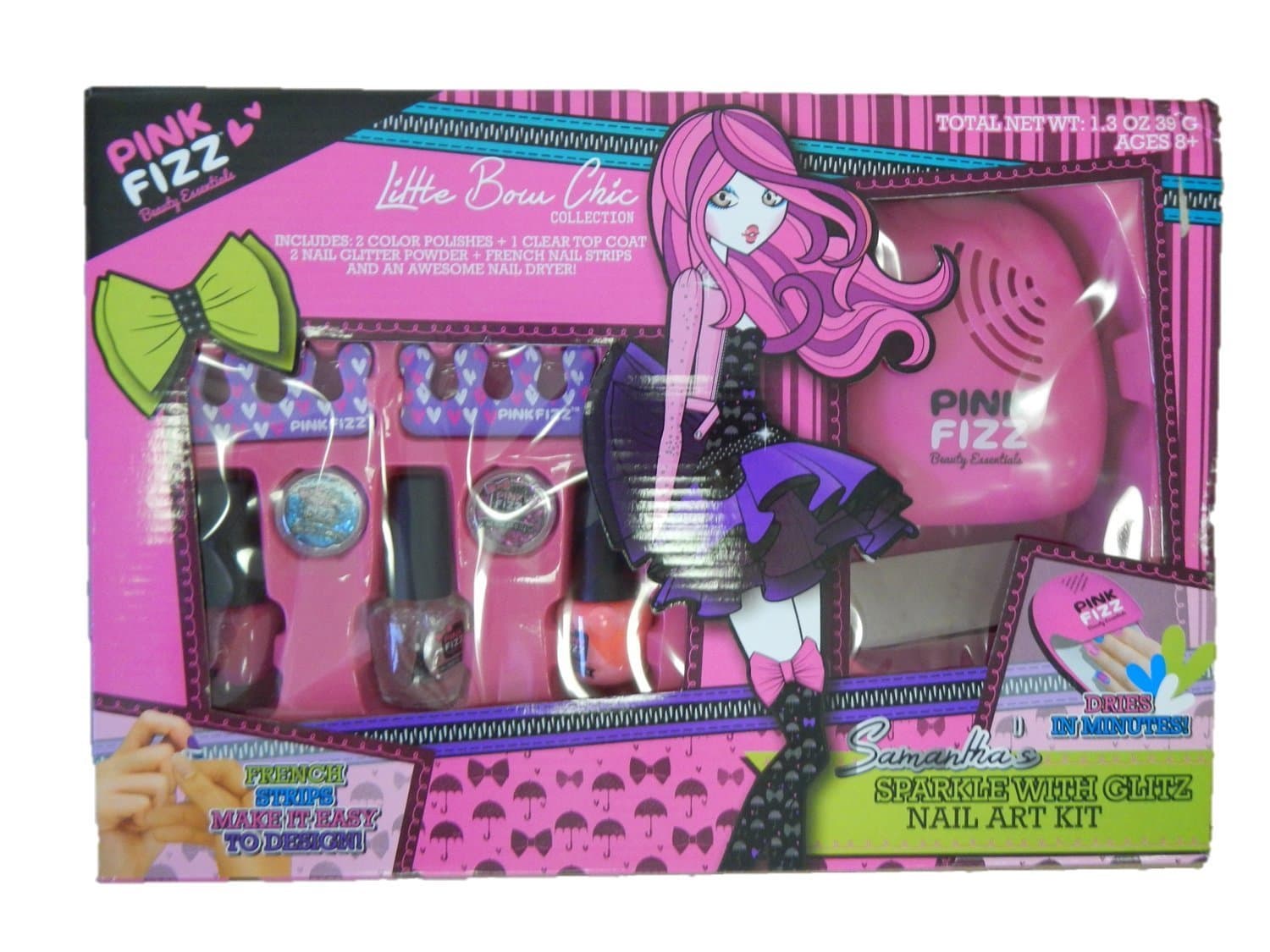 Pink Fizz Nail Art Kit with Nail Dryer