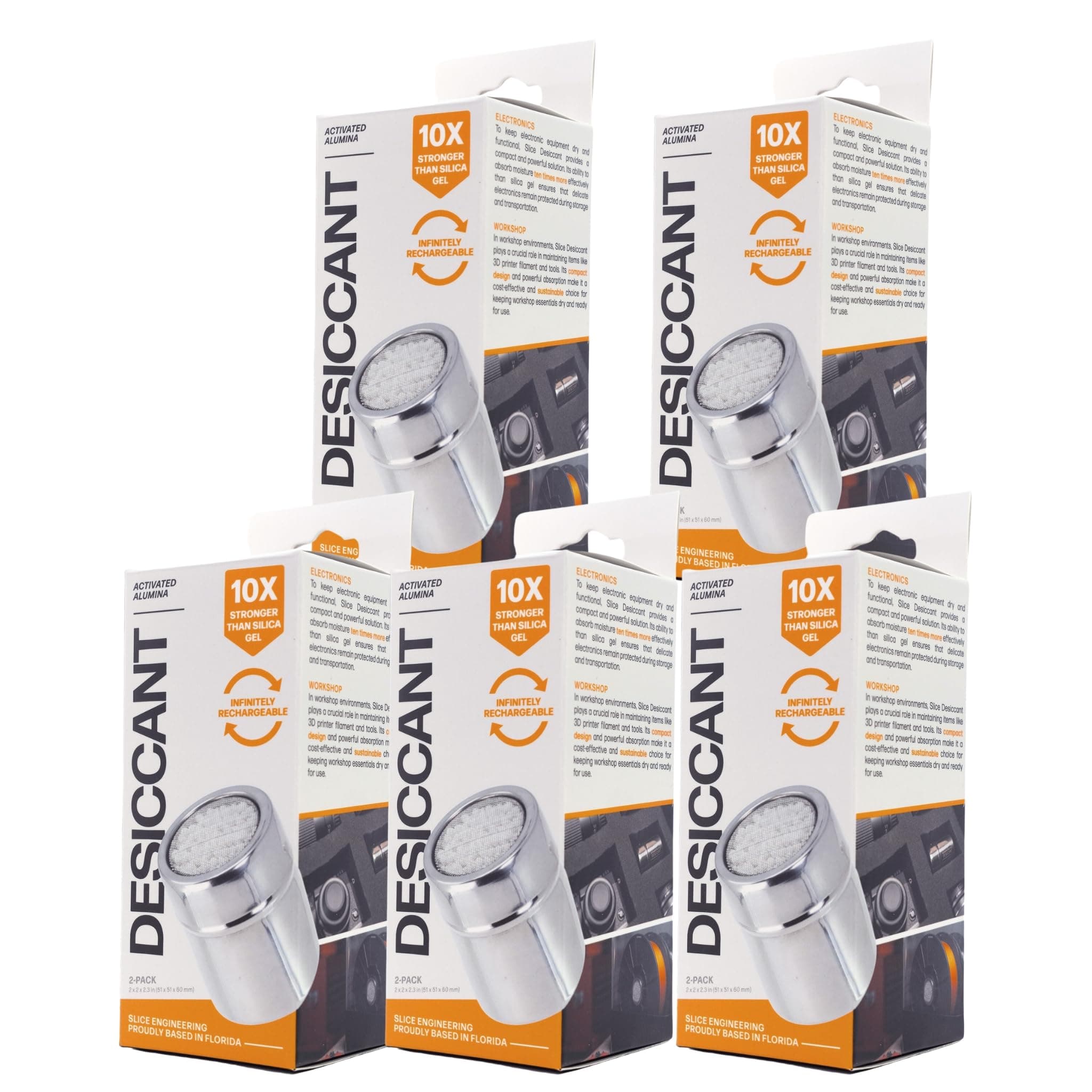 Slice Engineeringのフィラメント乾燥乾燥剤(10個パック) | シリカゲルの10倍の強力 | 無限に充電式 | フィラメントが濡れるのを防ぎます | スプールの中にぴったりフィット | 米国製