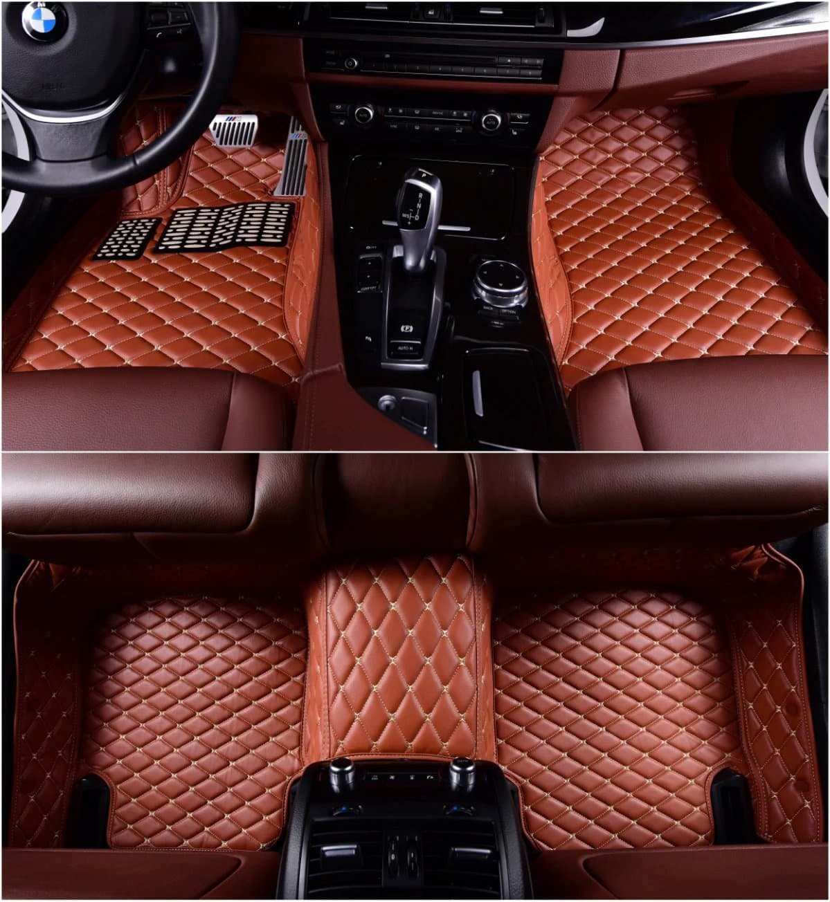 OkuTech Custom Fit XPE-Leather All Full Surrounded Waterproof Car Floor Mats for Cadillac ATS 2013-2016,Brown