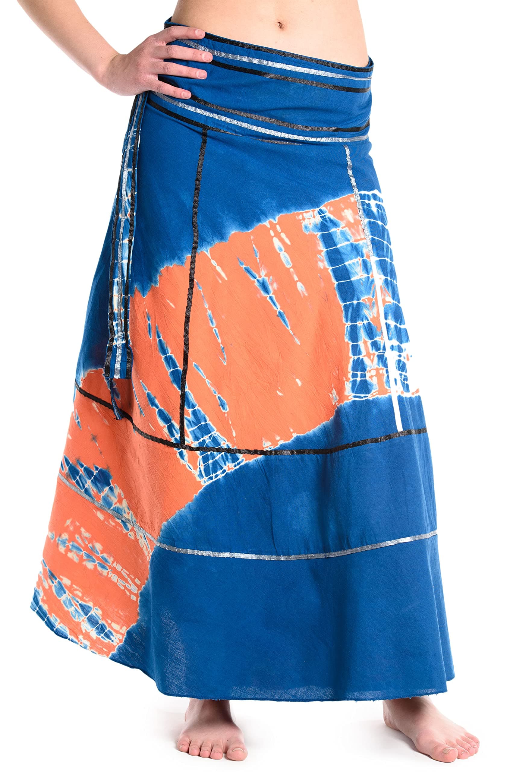 Ufash Batik wrap-Around Skirt - Unisex Skirt from India, 92 cm Long, with Ties - Many Different Designs
