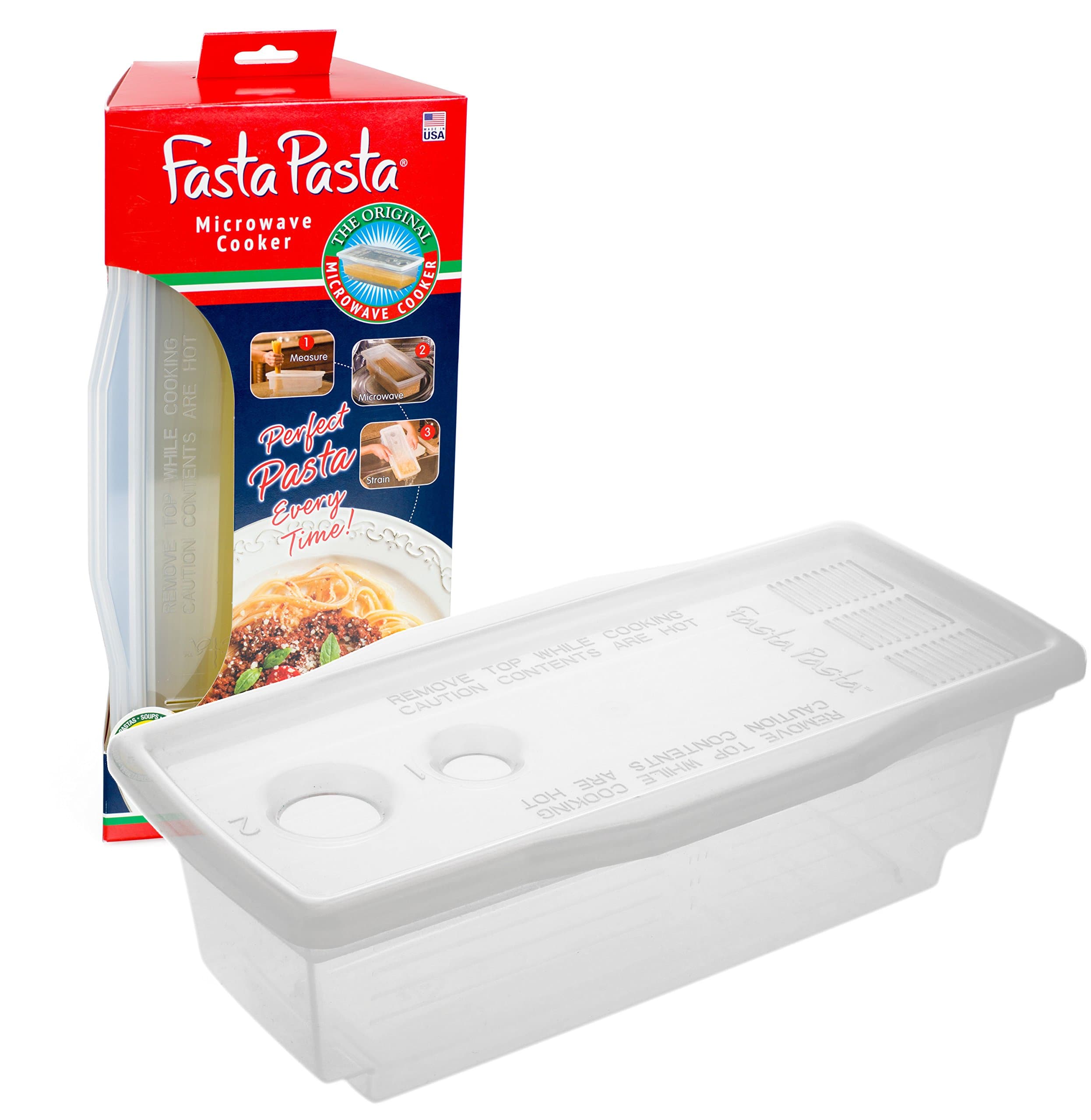 Fasta Pasta Microwave Pasta Cooker - The Original - No Mess, Sticking or Waiting For Boil