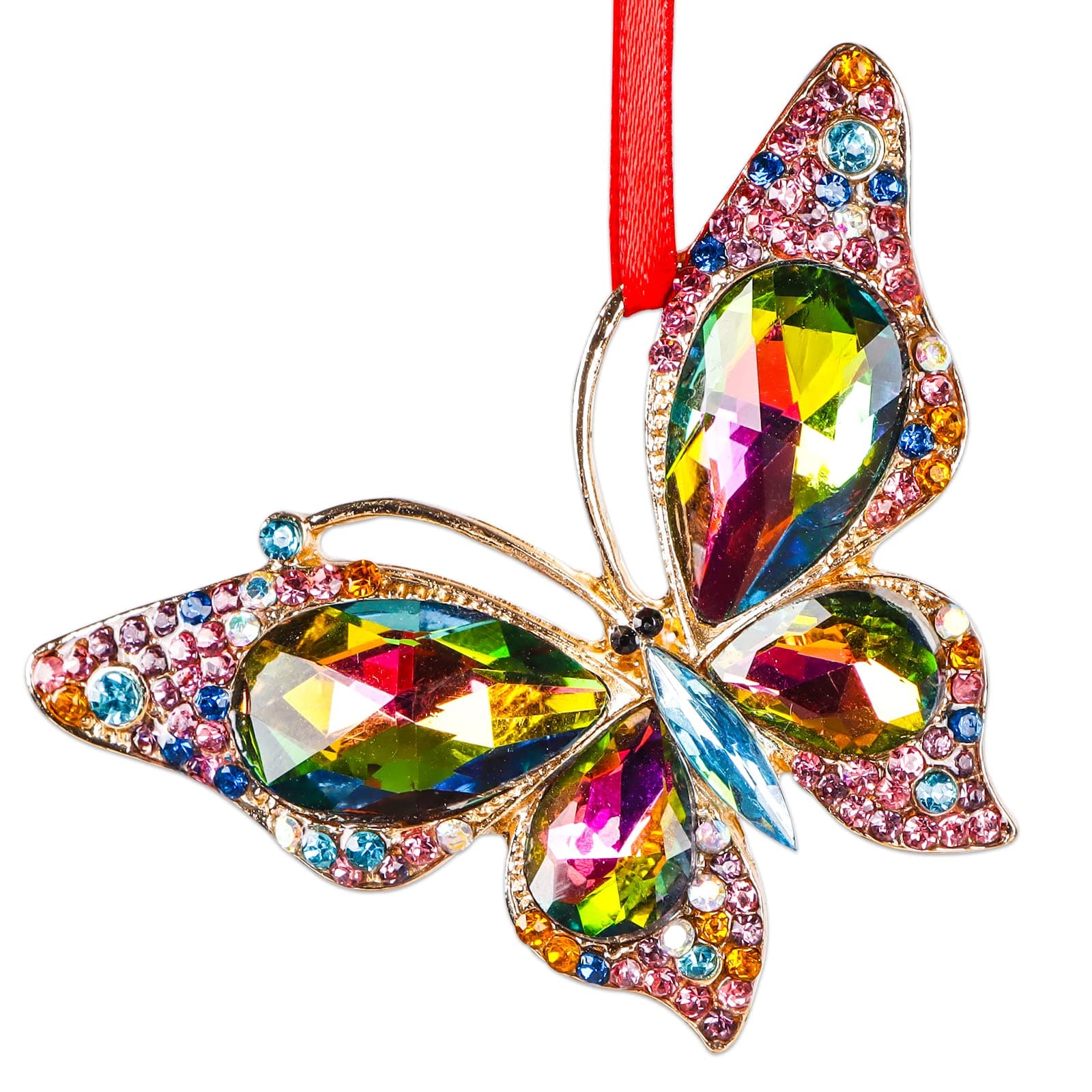 WaaHome Butterfly Christmas Ornaments 2025 - Metal Monarch Butterfly Keepsake Christmas Tree Ornaments Decorations, Colorful Butterflies Xmas Ornament Gifts for Women Girls Mom Sisters