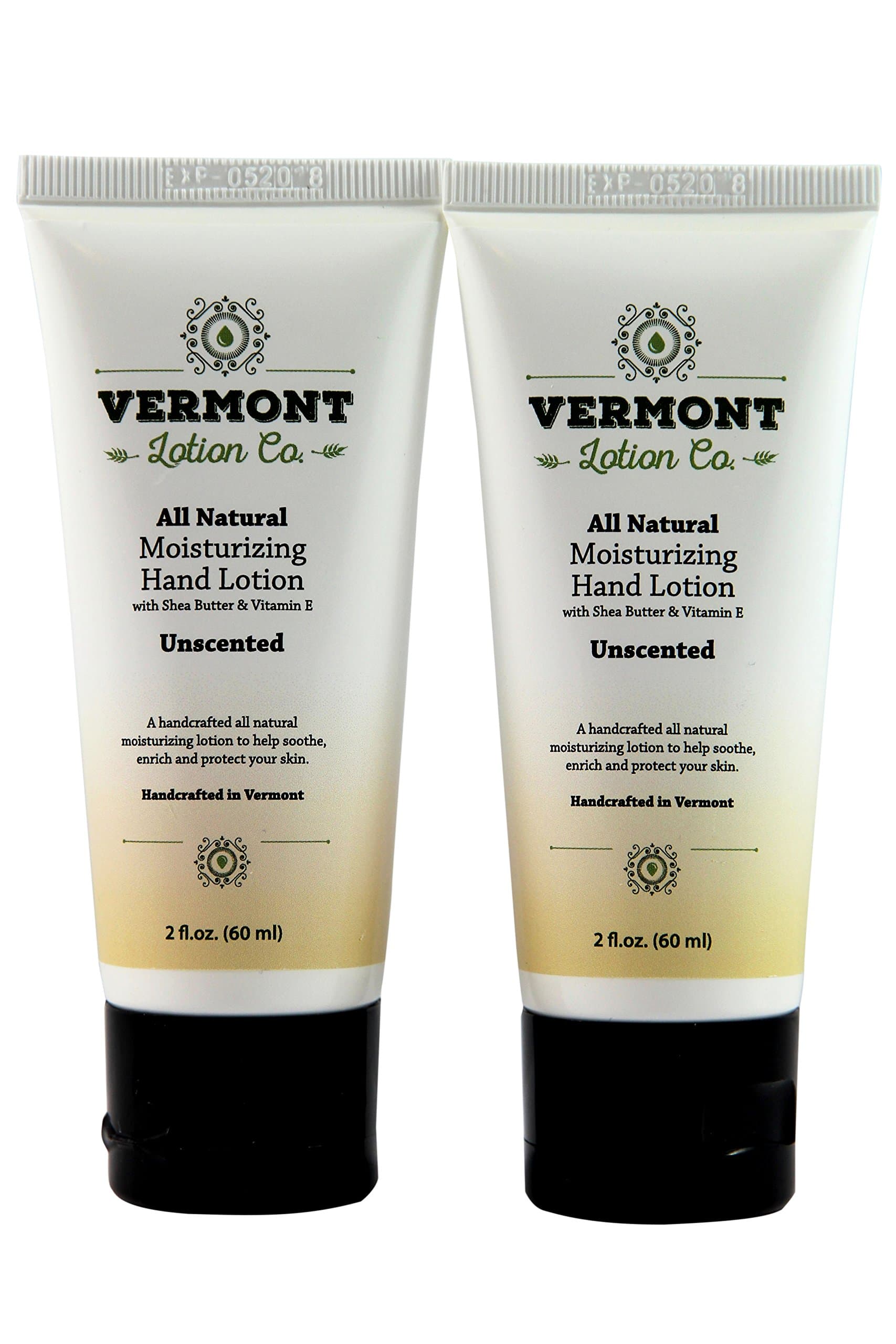 All Natural Unscented Hand Lotion - Shea Butter and Natural Vitamin E (2) 2oz Tubes