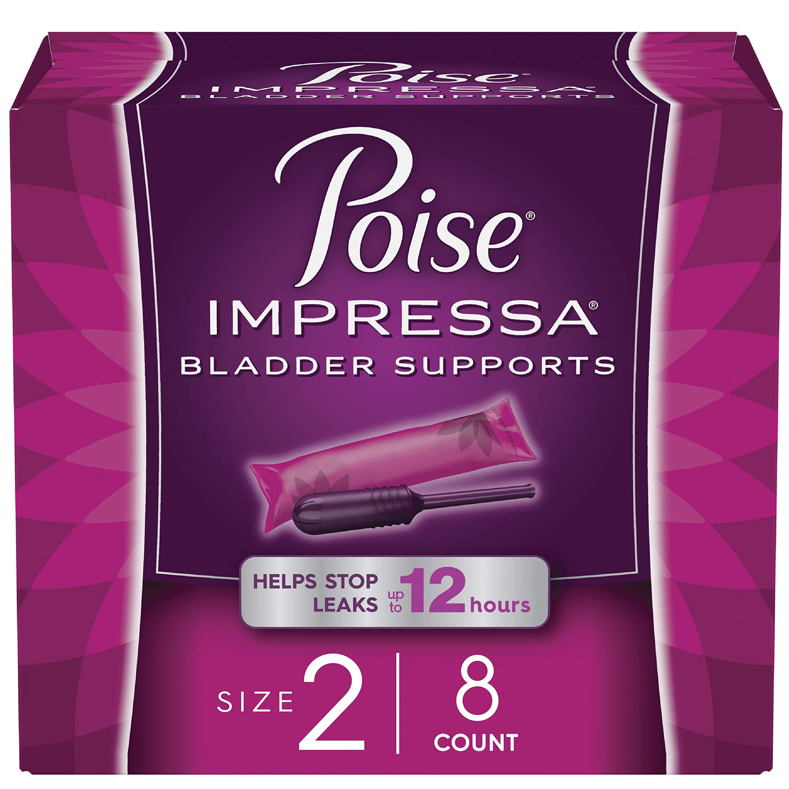 Poise Impressa Incontinence Bladder Supports for Bladder Control Size 2, 8 Count
