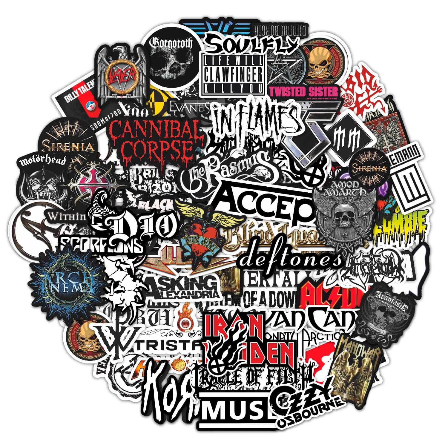 Legendary Rock Band Stickers – Heavy Metal Laptop Decals - Vinyl Band Stickers for Adults, Rock Stickers and Decals, Guitar Stickers, Rock Music Stickers, Heavy Metal Gifts for Men