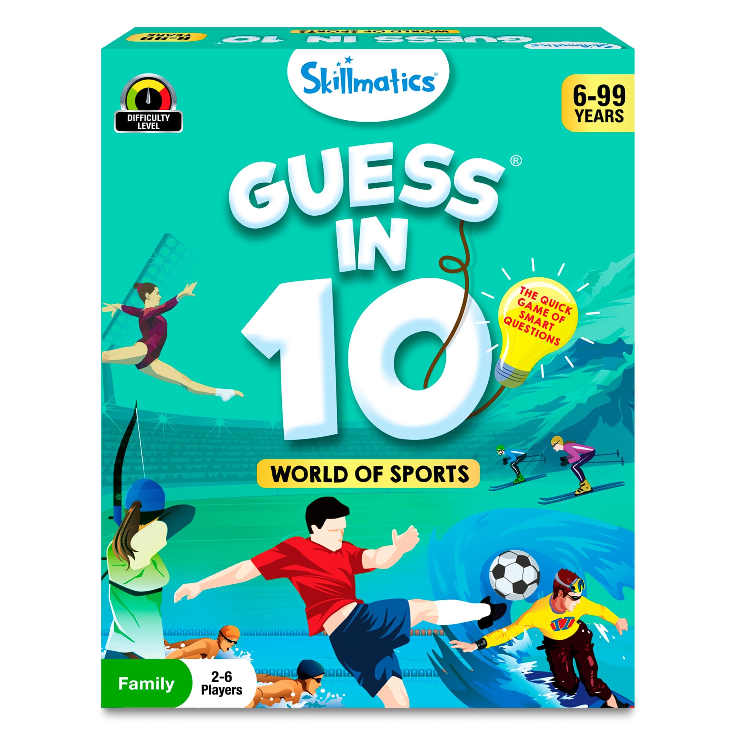 Skillmatics Guess in 10 Sports, Perfect for Boys, Girls, Kids, and Families Who Love Card Games, Toys, Travel Games, Gifts for Ages 6, 7, 8, 9 and Up