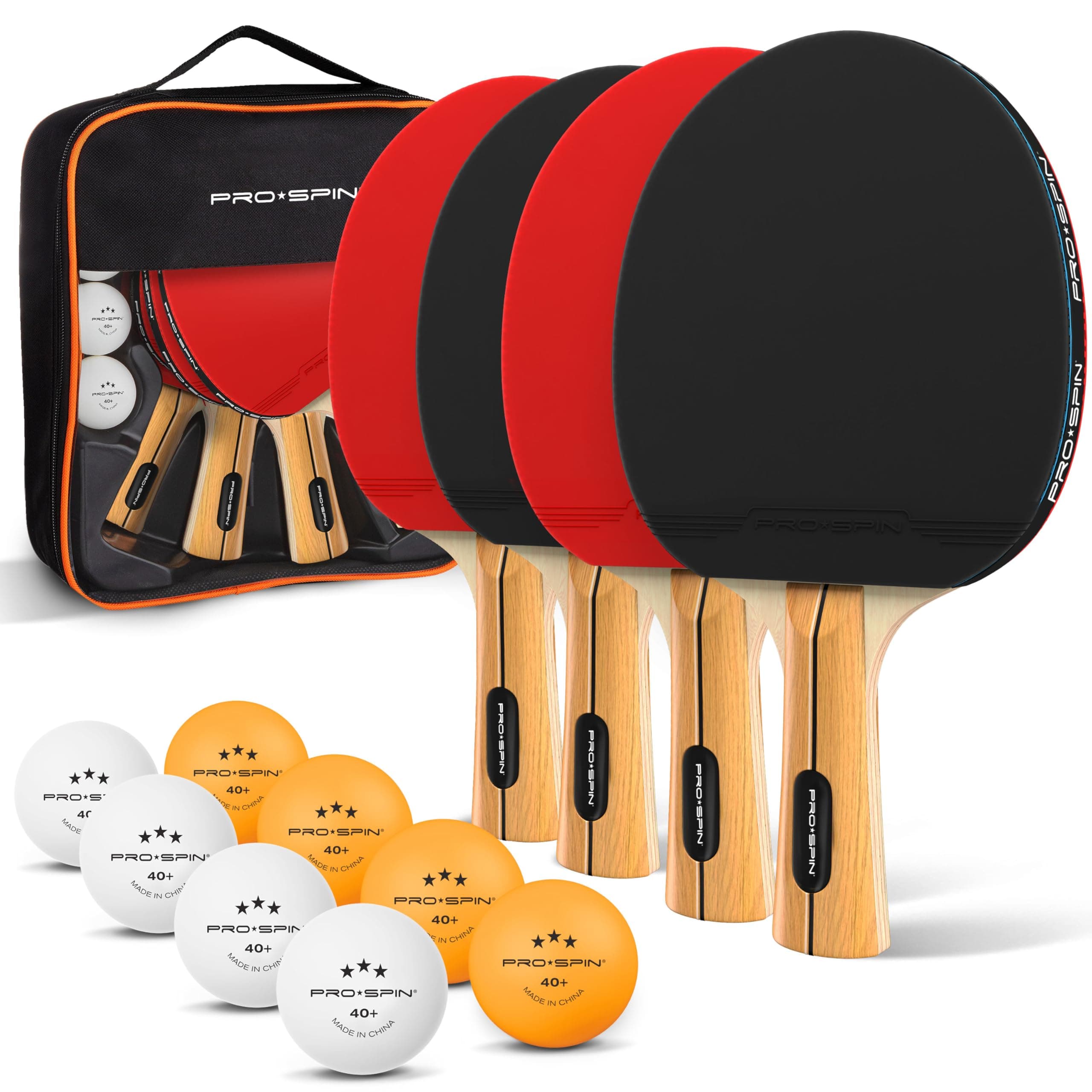 – Table Tennis Bats - High-Performance Table Tennis Set with Premium 3-Star Ping Pong Balls & Compact Storage Case