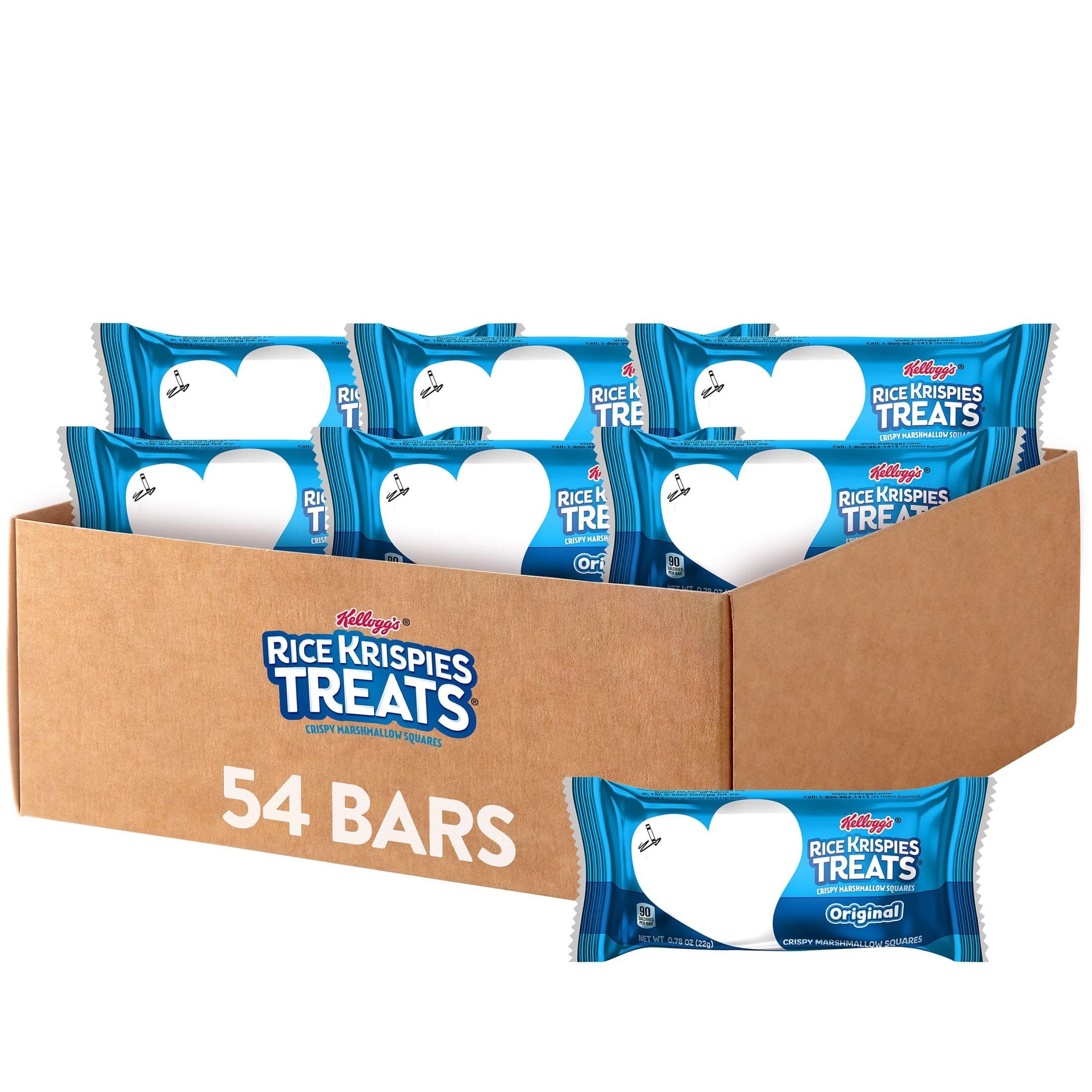 Rice Krispies Treats Marshmallow Snack Bars, Kids Snacks, School Lunch, Original (54 Bars)