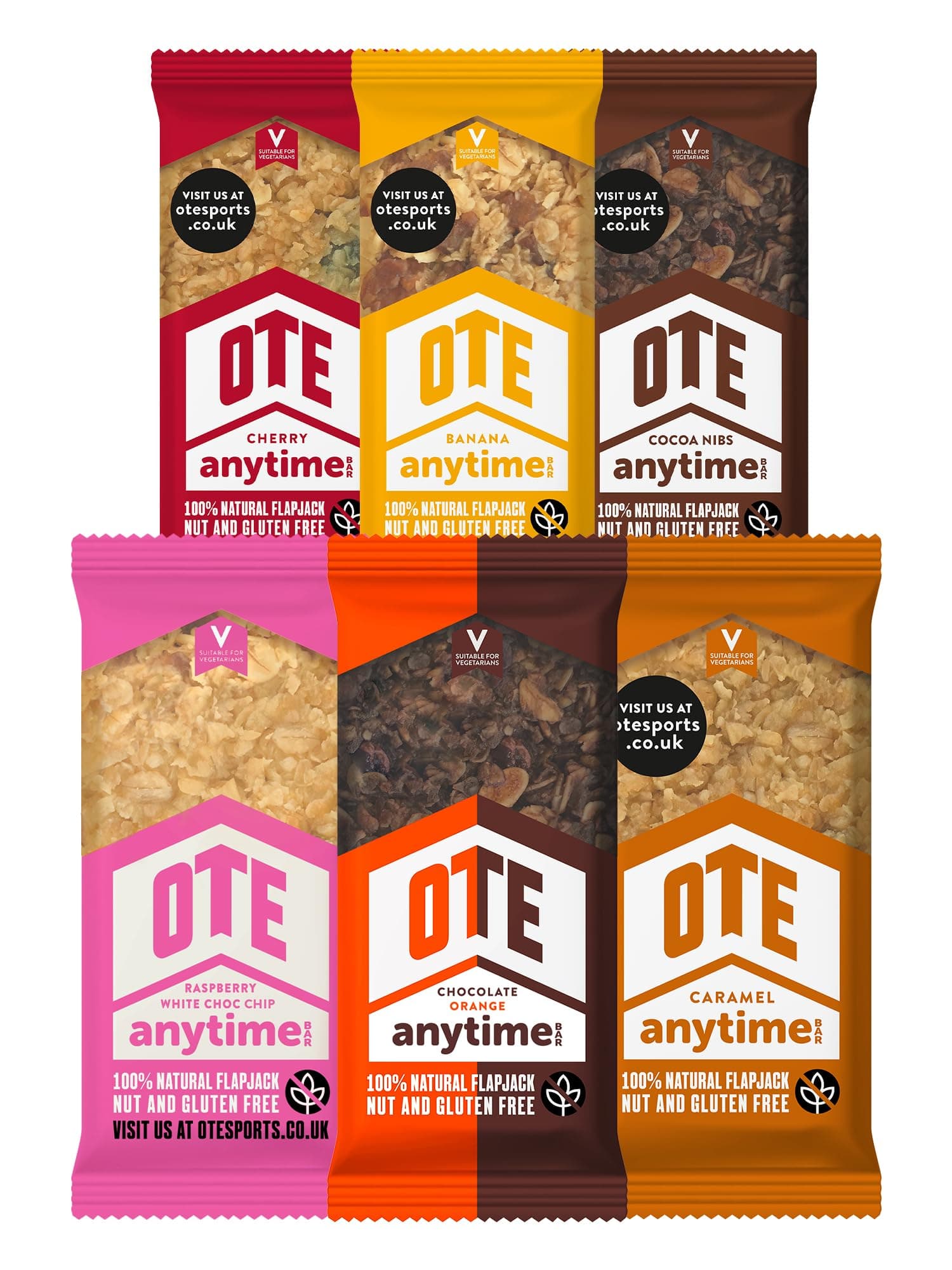 Anytime Bars - Energy Bars for Cycling - Cycling Nutrition Bars - Nut Free Snacks for Running - Endurance Flapjack Bars - Box of 16 x 62g