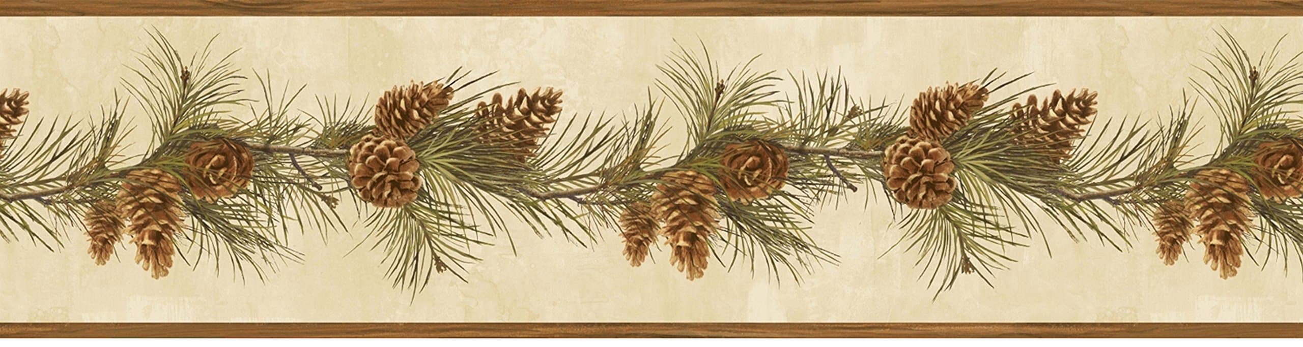 Chesapeake HTM48401B Bubba Red Pine Boughs Trail Wallpaper Border
