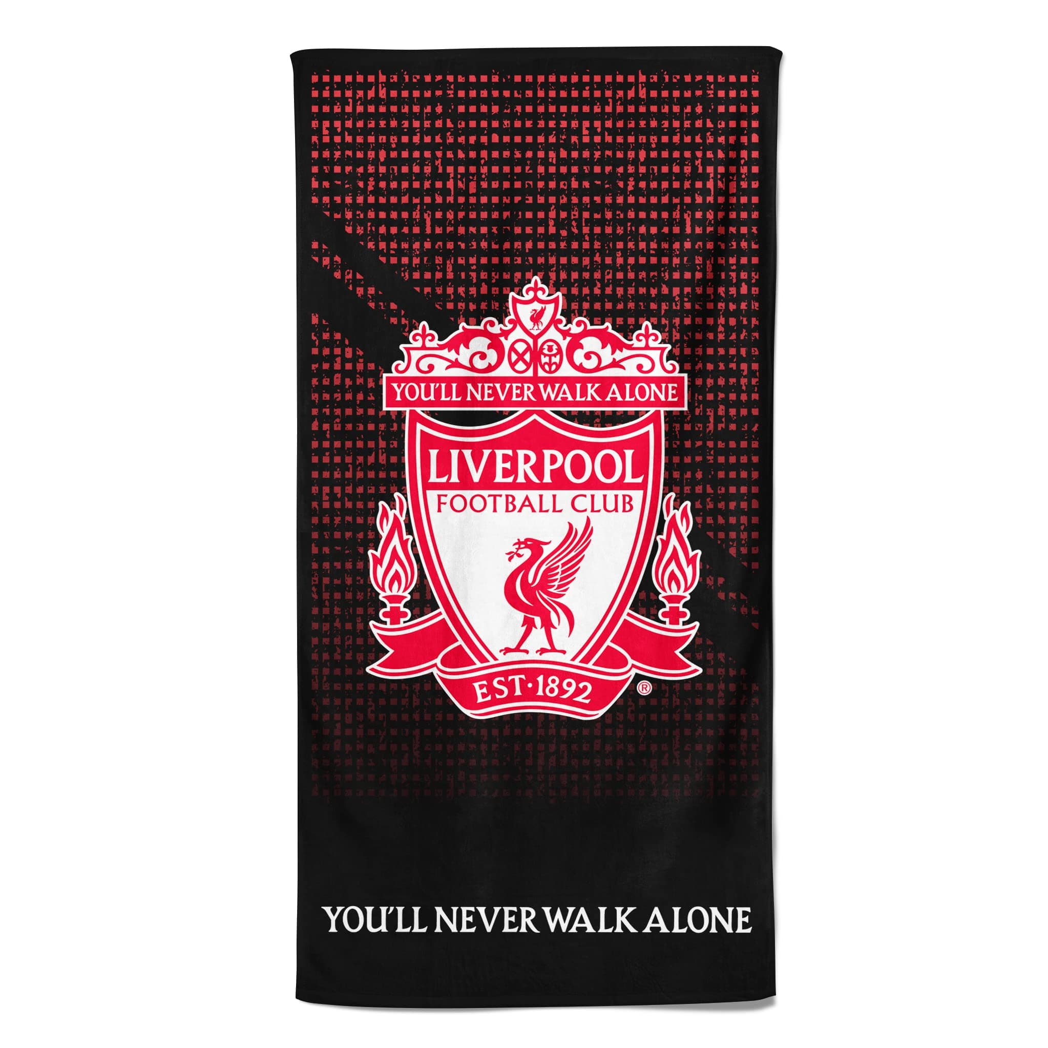 Liverpool Football Crest Beach Towel 100% Cotton LFC Mesh Bath Swim Towel Liverpool Gift for Teens Men Kids 70 x 140 cm