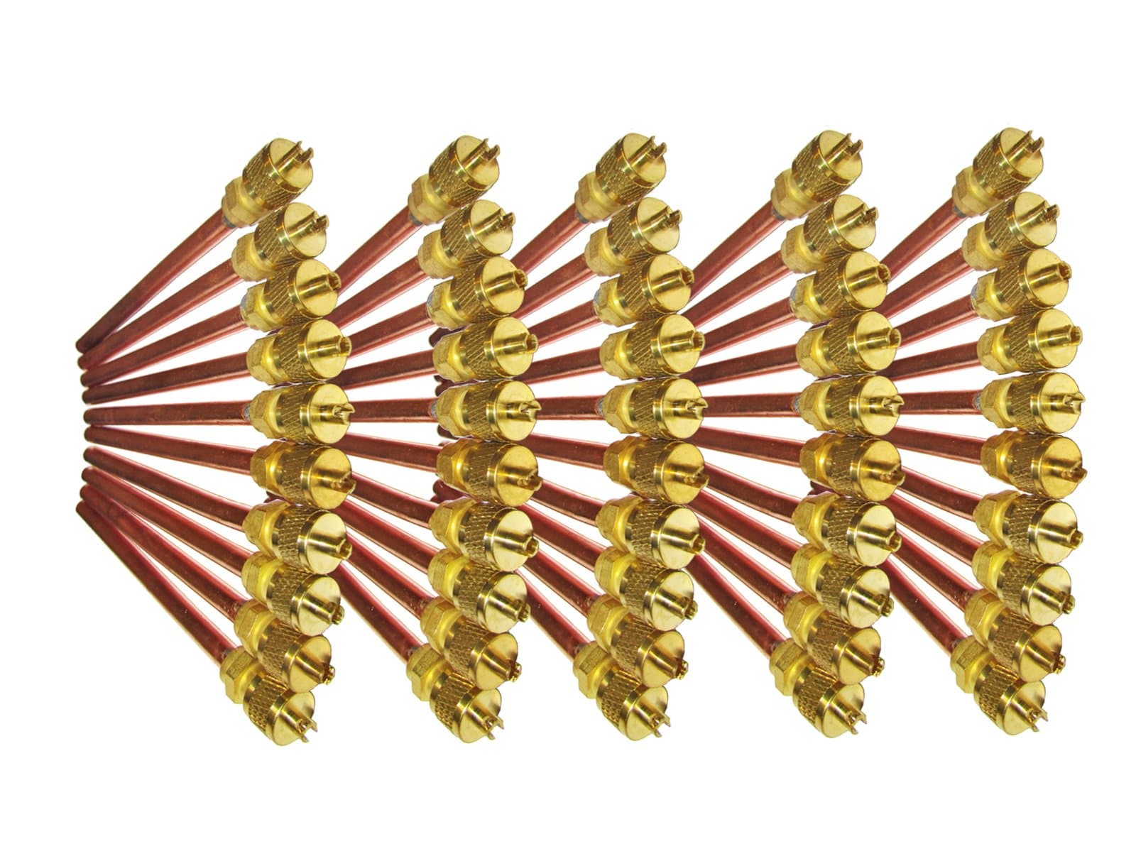 50-Pack Access Valve + Core & Cap/Core Remover 1/4" SAE x 1/4" OD x 3" stem. Heavy Duty