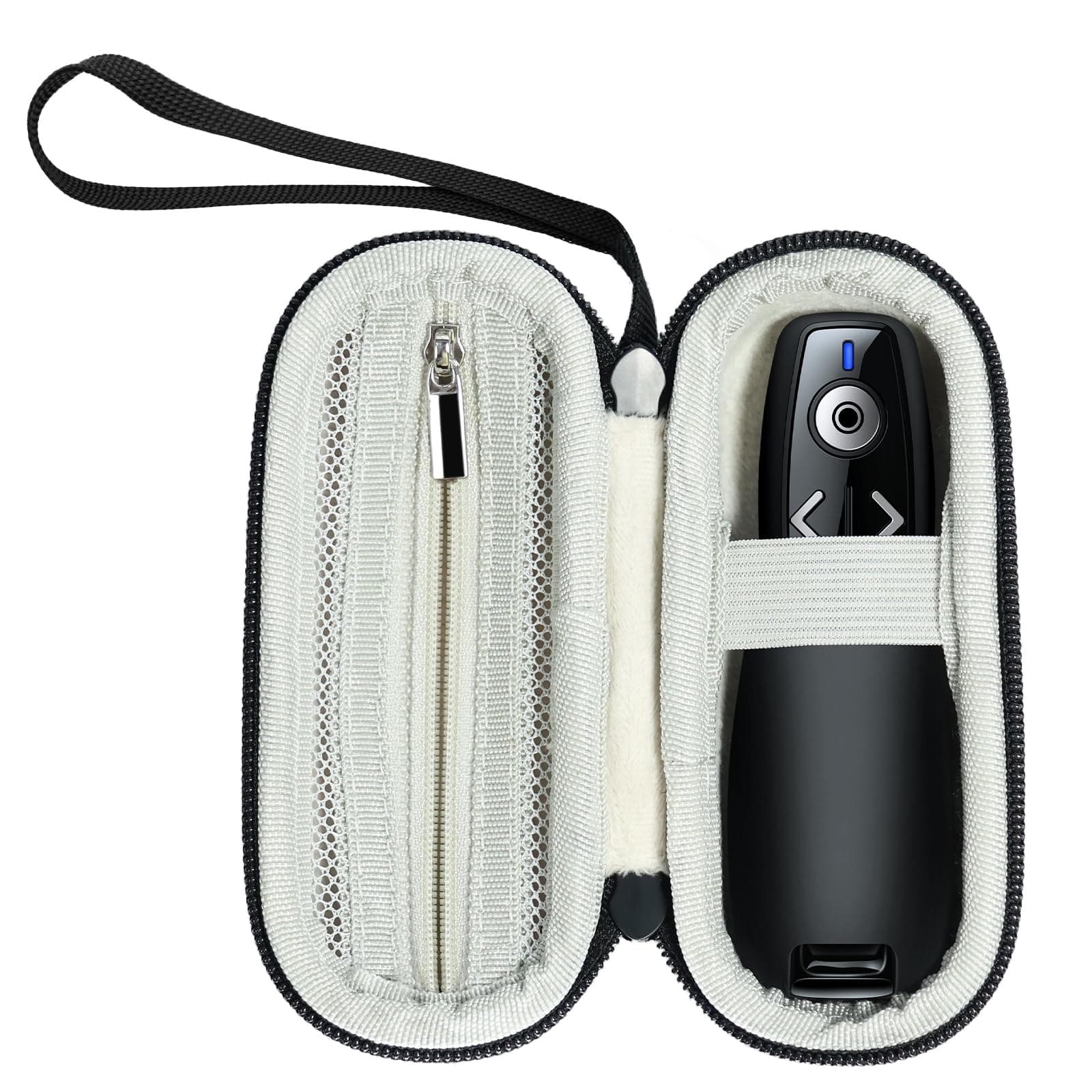 Clicker Carry Case Compatible with Logitech Wireless Presenter R400 and ELISWEEN E600 Clicker, Pointer Storage Organizer Bag with Zippered Mesh Pocket for Office Presenter(Box Only)