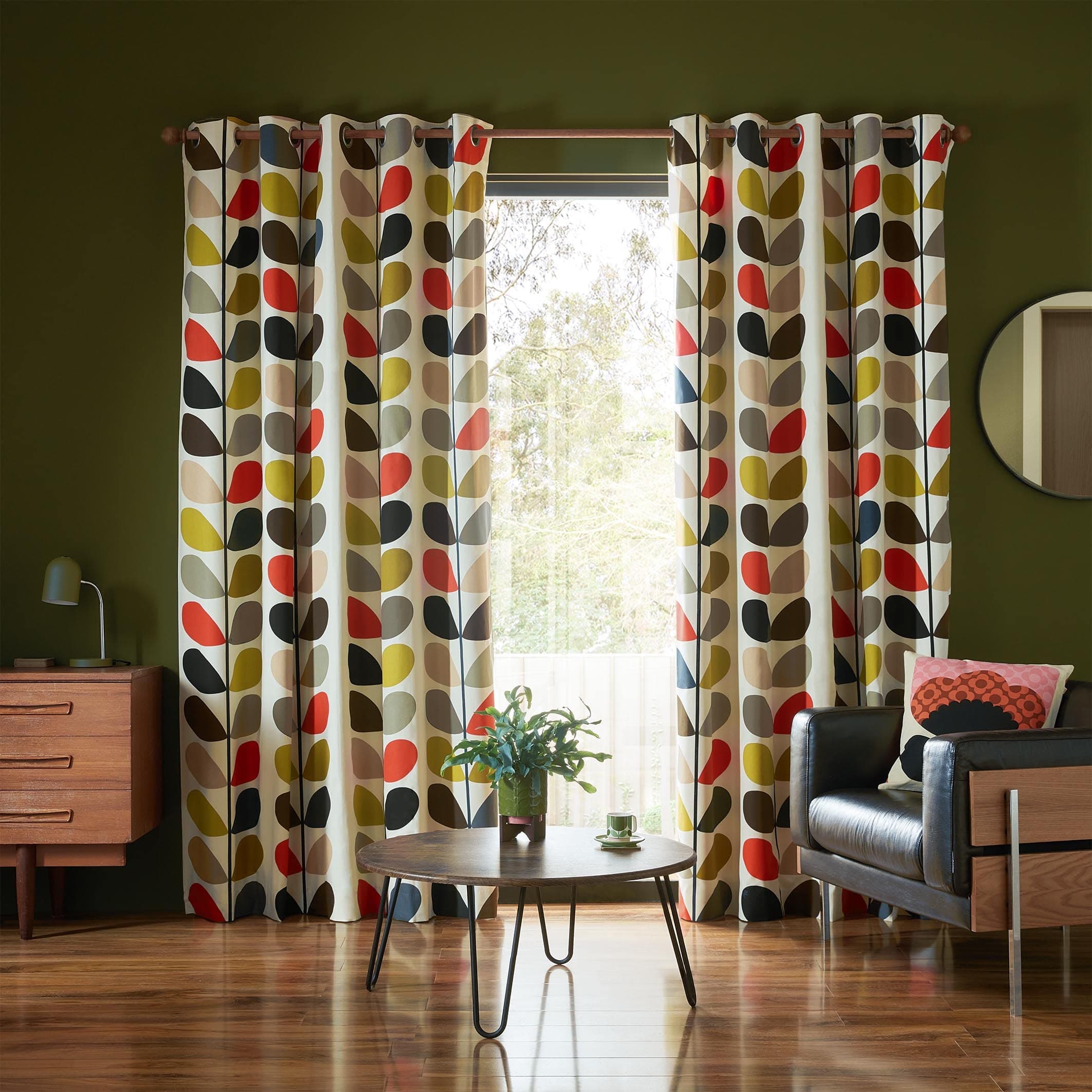 Orla Kiely - Multi Stem - Multi - Eyelet Curtains - 66x90"/168x229cm