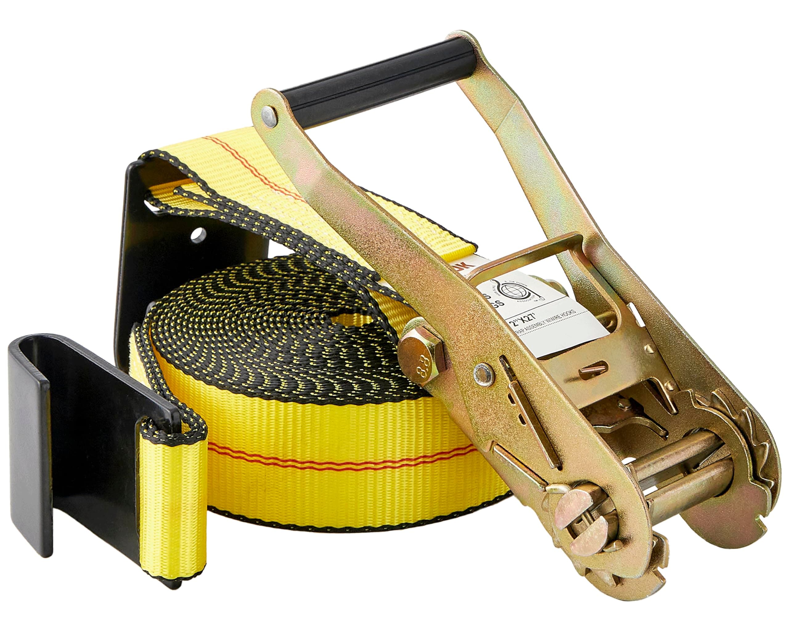 SECULOK 2" x 27' Heavy Duty Ratchet Tie Down Straps w/Flat Hooks, 3,333 Lbs WLL Cargo Control for Trucks & Trailers, 2 Inch Durable Straps for Motorcycle, ATV & Boat Transportation, 1 Pack