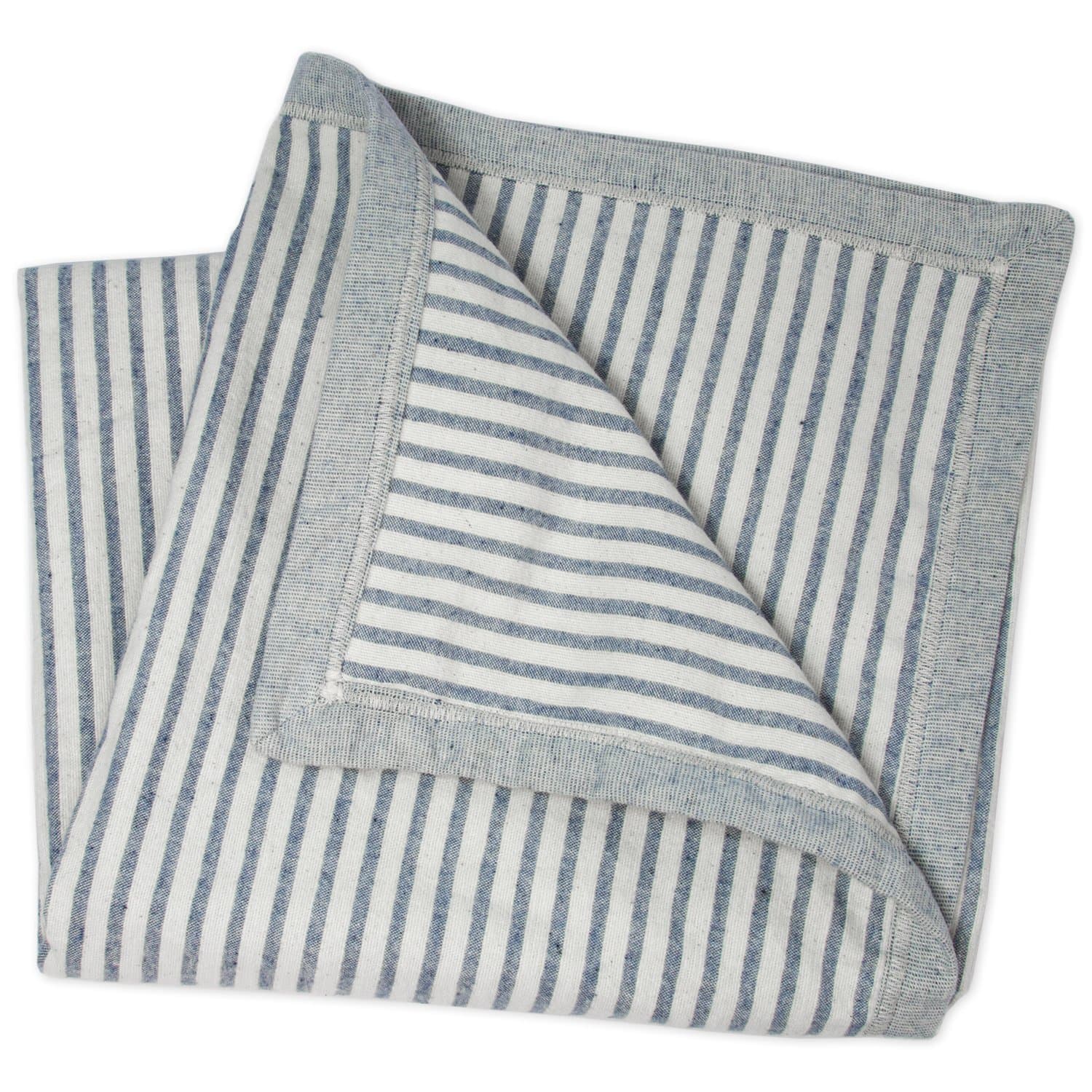 WILD BABY Large Oversized Denim Baby Blanket 47" x 47" 100% Upcycled Woven Cotton for Boy Or Girl