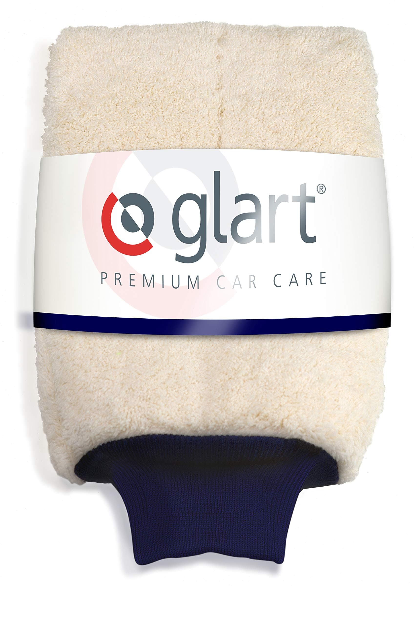 Glart 44WH Microfibre Wash Mitt for Car Wash: better than a car wash sponge, microfibre cloth, polishing cloth for car, motorcycle, bicycle, shiny windows and exterior, White