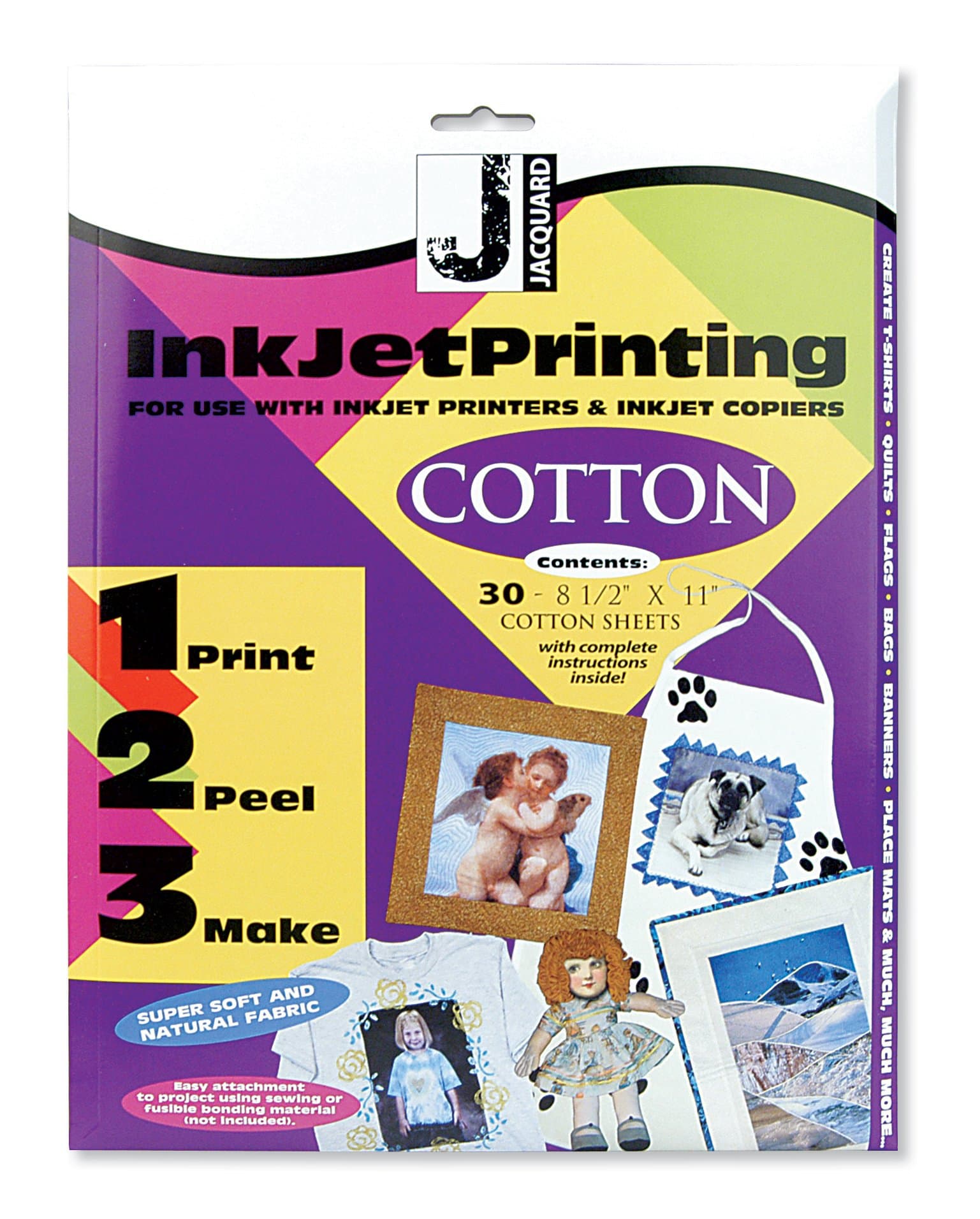 - Jacquard Inkjet Printable Cotton Fabric, 8.5 by 11 inches, 30 Sheet Pack