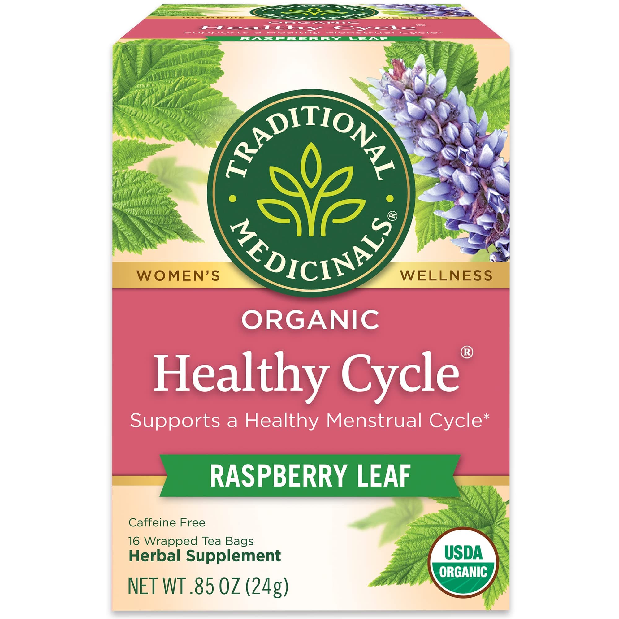 Tea, Organic Healthy Cycle, Supports Healthy Menstrual Cycles, Includes Spearmint,16 Tea Bags