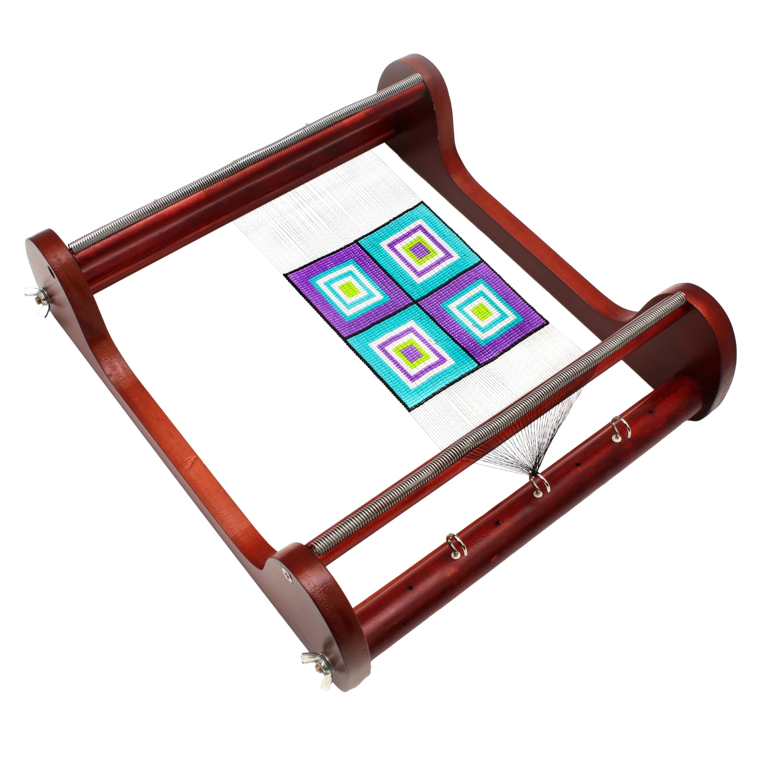 The Beadsmith Wooden Bead Loom, 12.5” x 13” x 3.5”, Includes Assembly Instructions