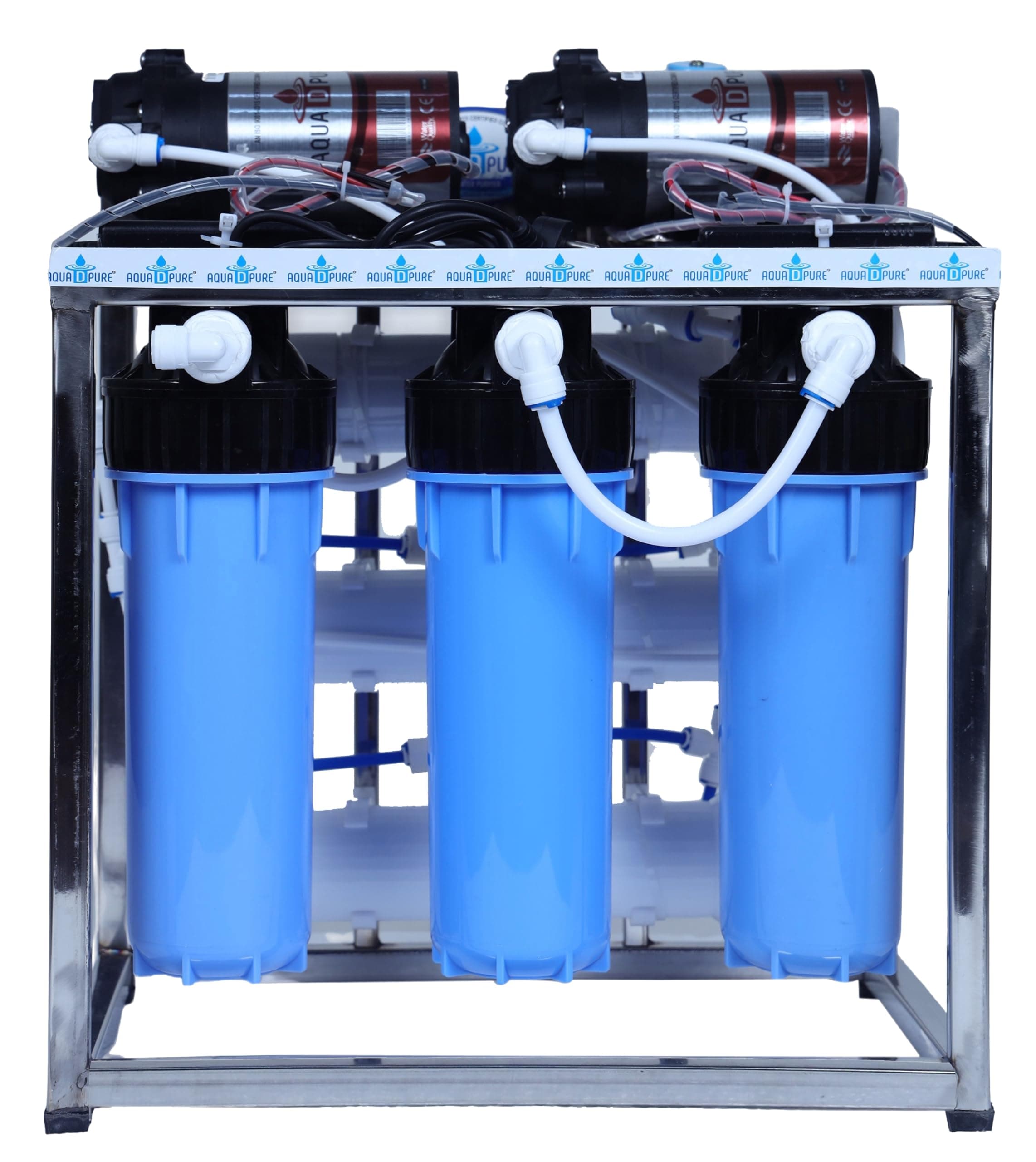 - AQUA D PURE 25 LPH Commercial RO Water Purifier with Double Pump Purification, TDS Adjuster, Dust Protective Cover,(color: Blue,Capacity: 25 liter Per hour)