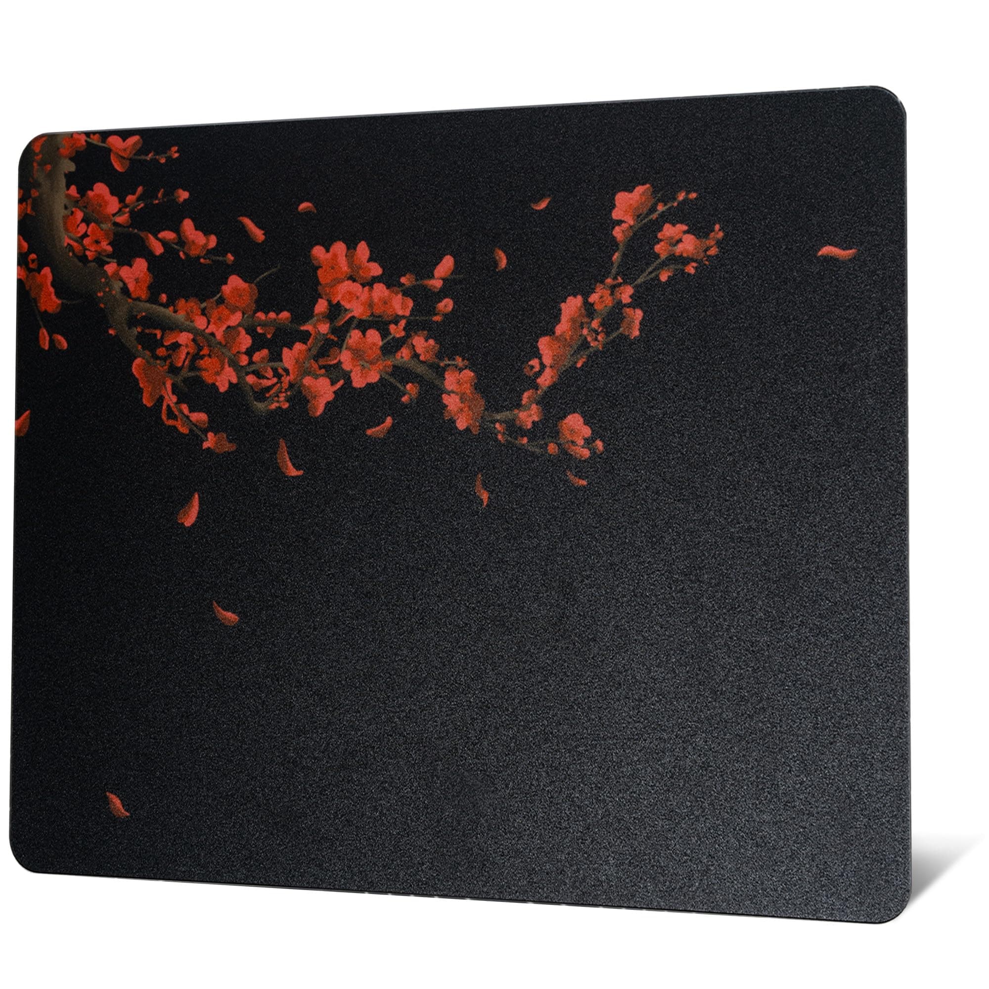 XVX Glass Gaming Mousepad, Black Plum Blossoms Hard Mouse Pads for Gaming, Professional Large Mouse Mat 410mm*310mm, Special Glass Surface with Improved Precision and Speed