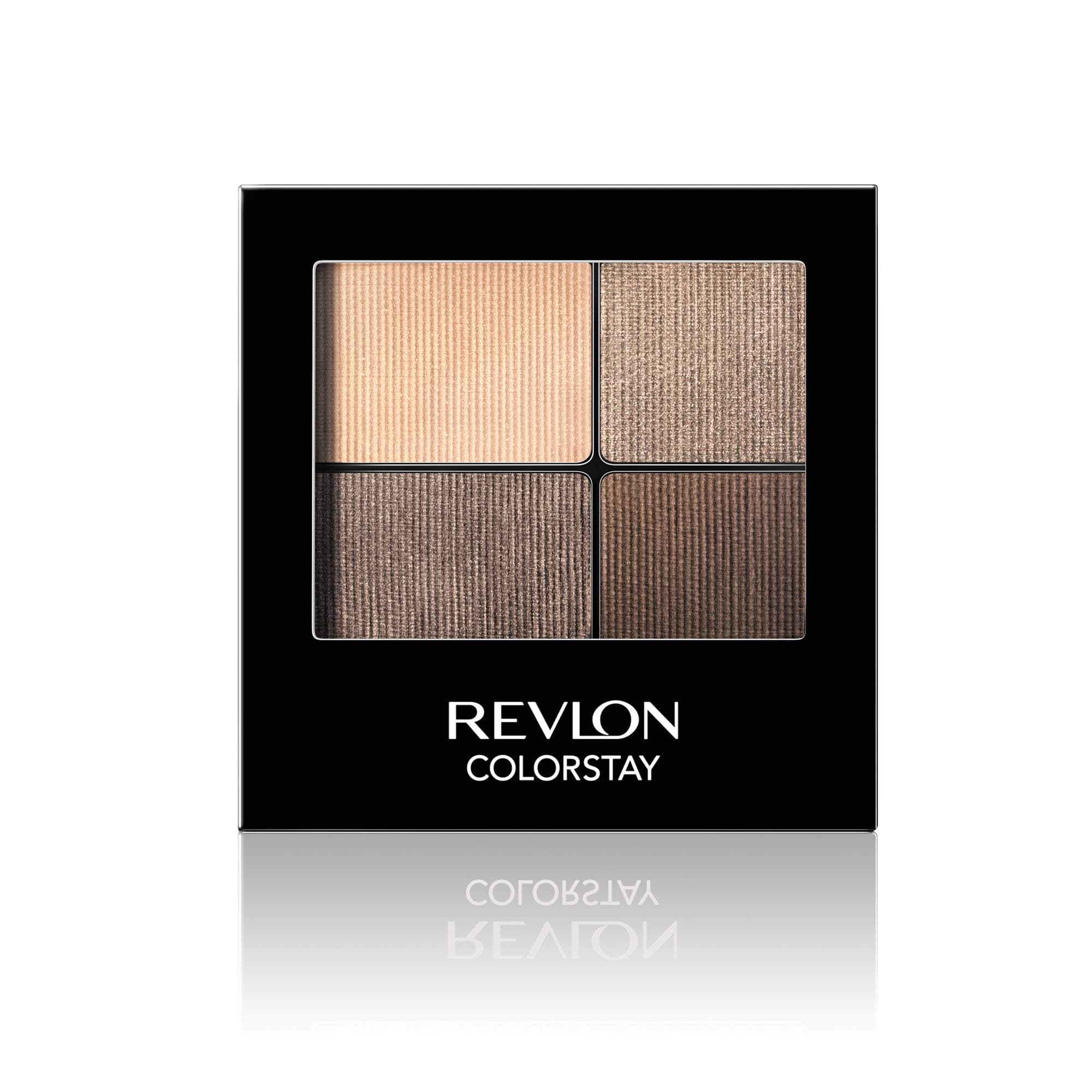 Revlon ColorStay 16 Hour Eyeshadow Quad with Dual-Ended Applicator Brush, Longwear, Intense Color Smooth Eye Makeup for Day & Night, Addictive (500)
