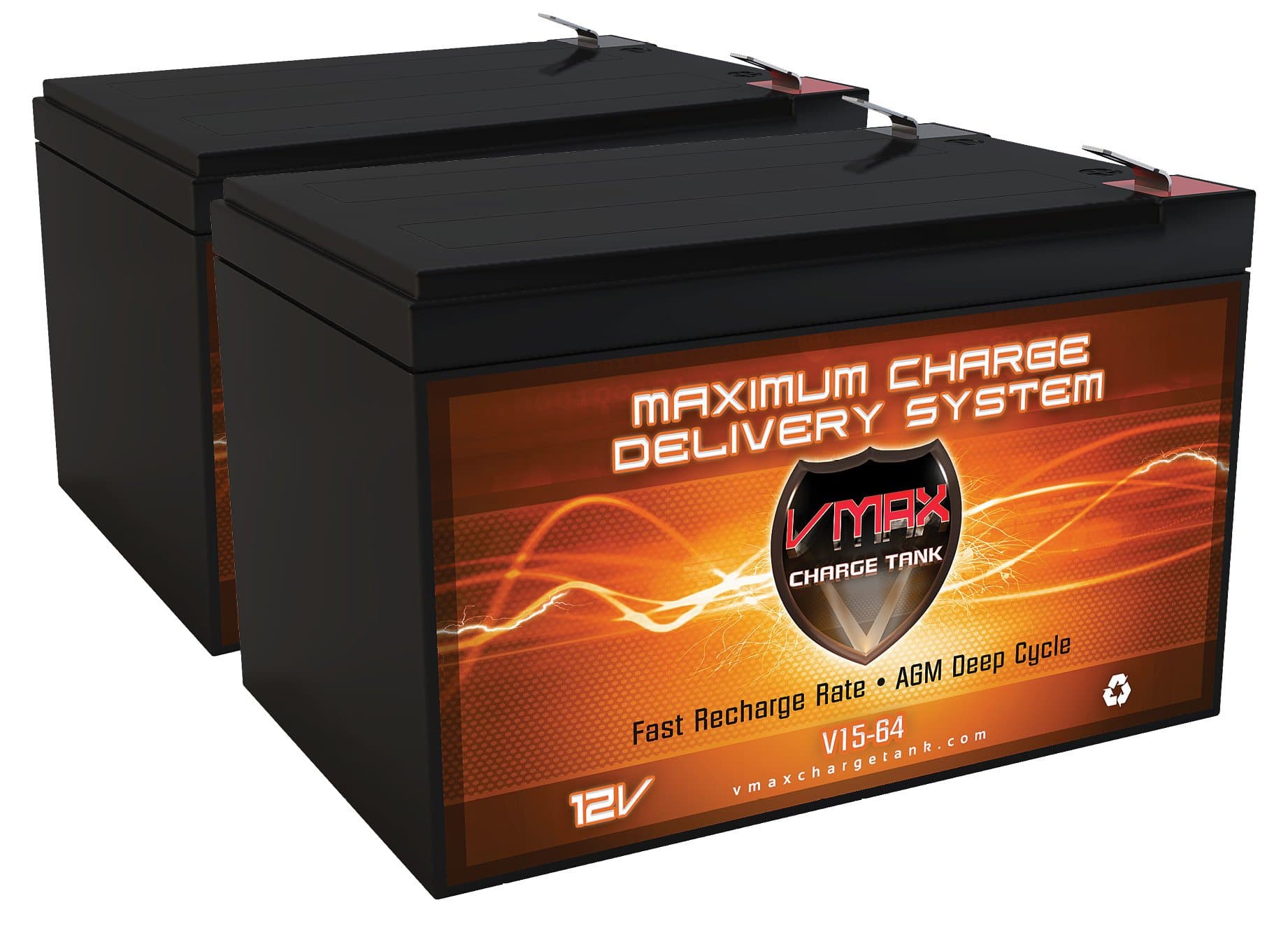 Qty 2 AGM Deep Cycle Battery Replacement for 3 Wheel Scooter 12V 15Ah Battery Y