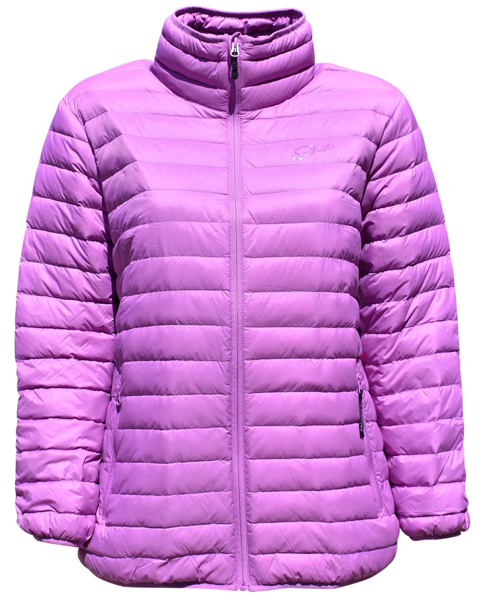SportCaster Women's Plus Size Packable Down Jacket (6X, Violet)