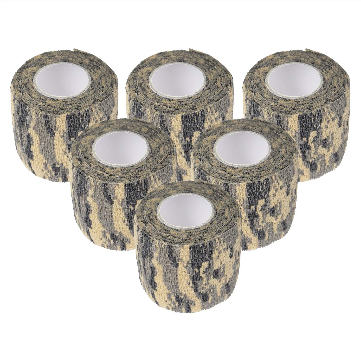 EAmber Camo Wrap Tapes Camouflage Form Wrap 1.96'' x 177'' Military Army Hunting Self-Adhesive Protective Bandage for Flashlights,Bicycle