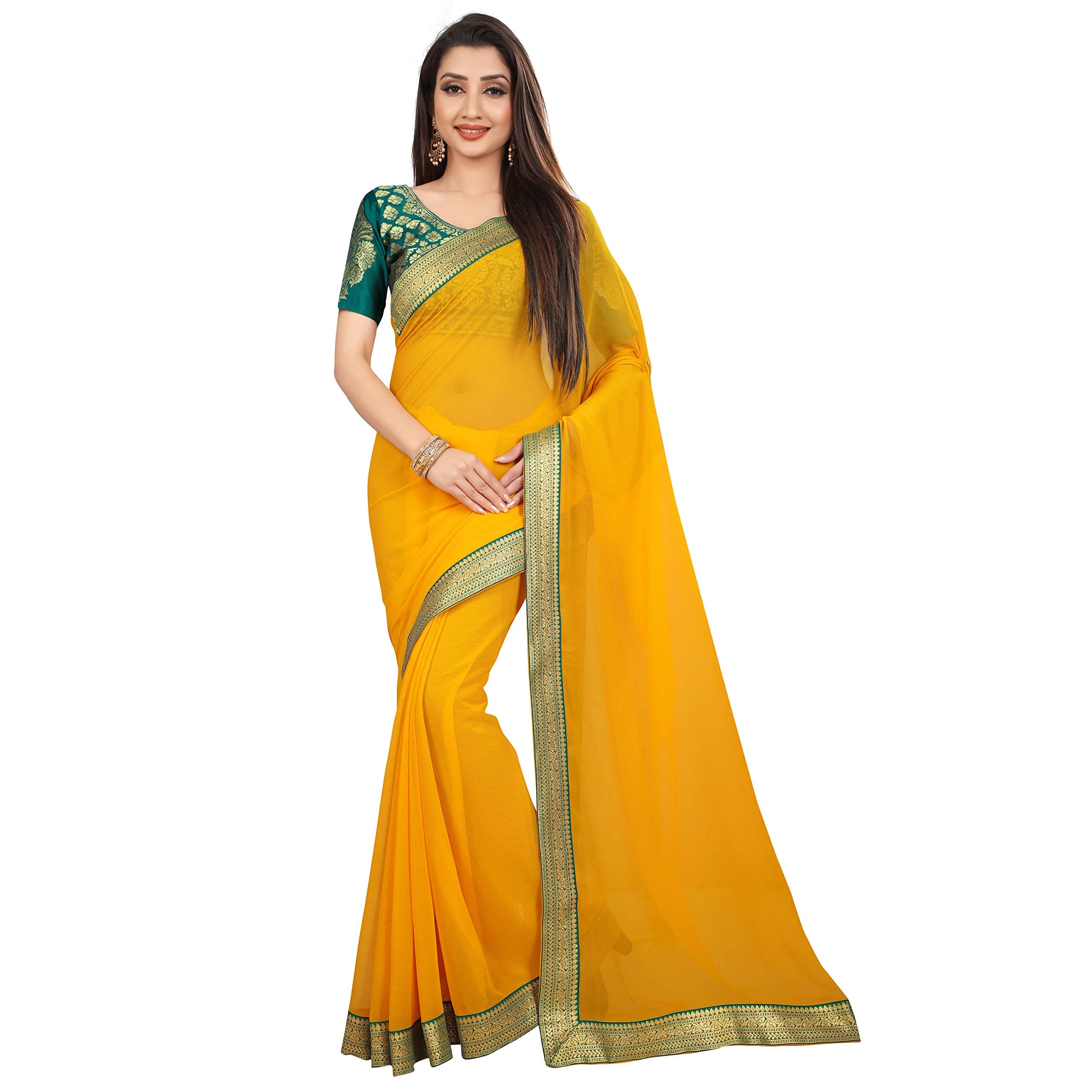 ANAND SAREES Chiffon Saree with Blouse Piece