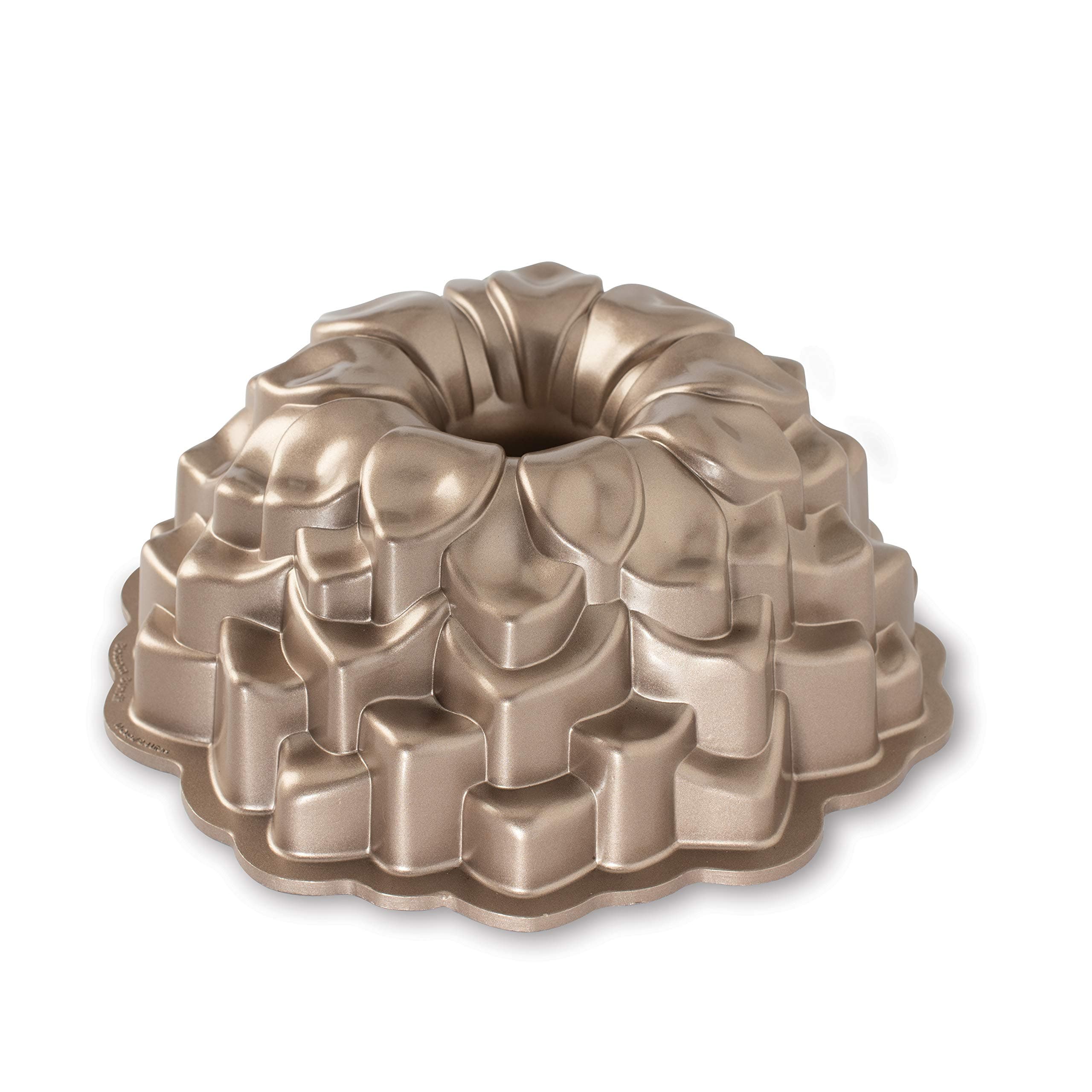 Blossom Bundt Pan, Original Cast Aluminium Bundt Tin, Official Bundt Cake Tin with Floral Pattern, Cake Mould Colour: Toffee
