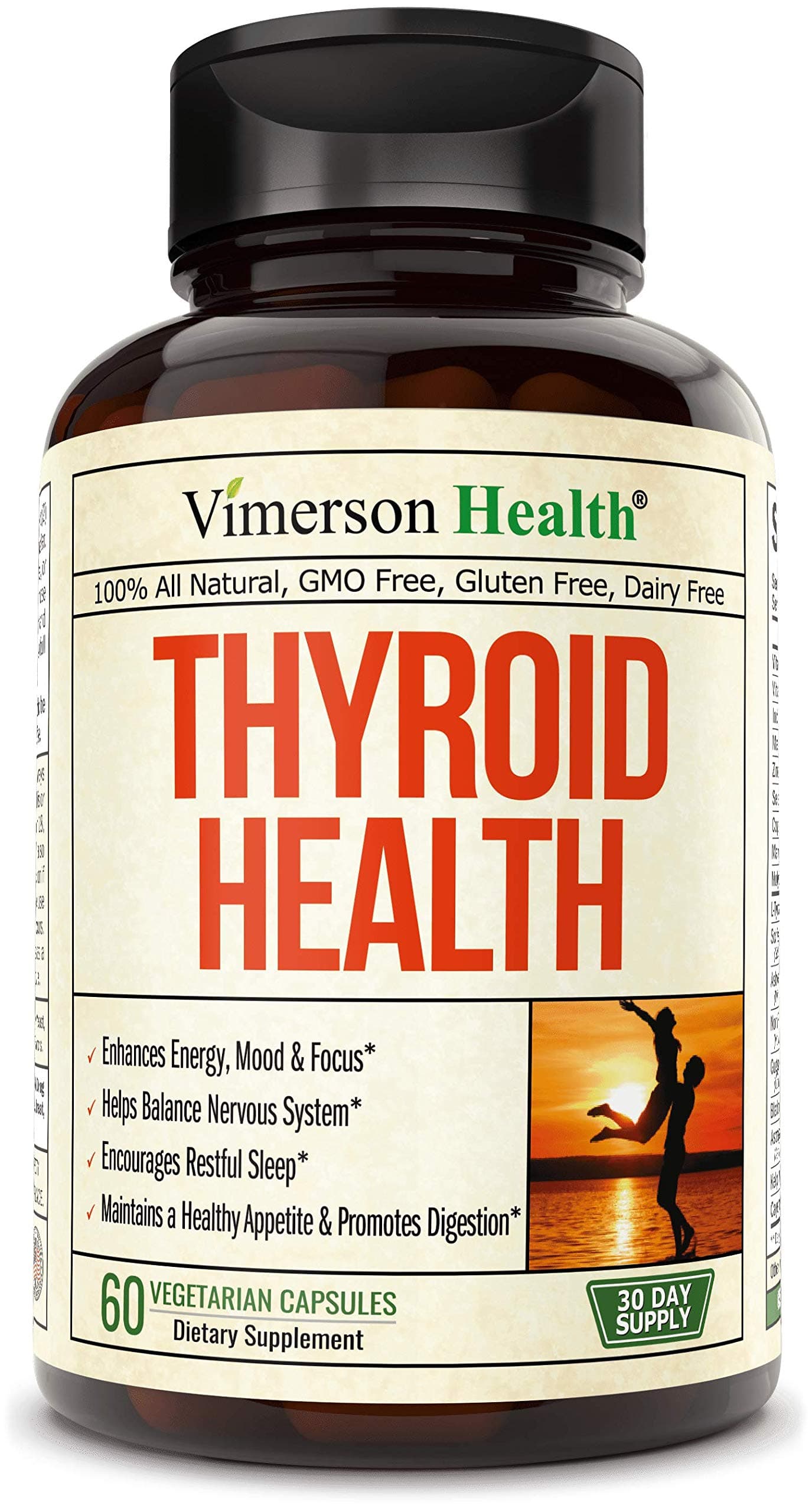 Thyroid Support Supplement with Iodine. Focus, Metabolism and Energy Complex. Gluten Free with Magnesium, Zinc, L-Tyrosine, Schisandra Powder, Ashwagandha Powder and Other Herbal Ingredients.