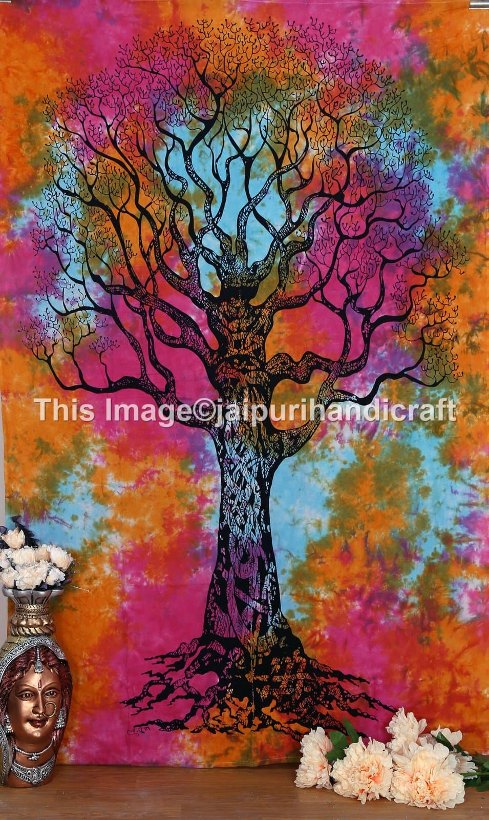 Tie Dye tree Tapestry, Tree of life tapestry, wall hanging, indian tapestries, bohemian beach blanket, Hippie Tapestries ,Dorm Tapestry