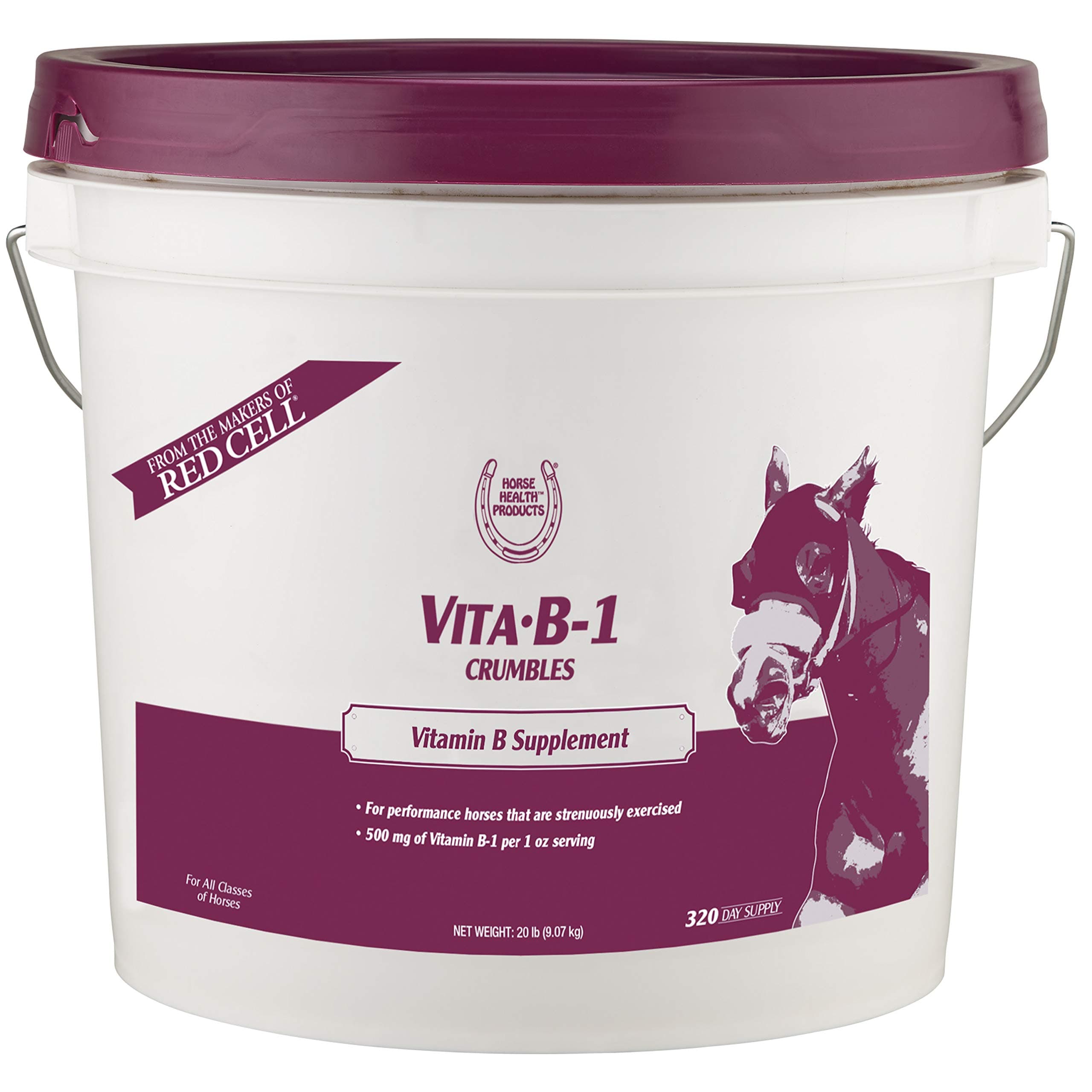 Farnam Horse Health Vita B-1 Crumbles Supplement for Horses, Supports optimal muscle activity and metabolism for performance, 20 pounds, 320 day supply
