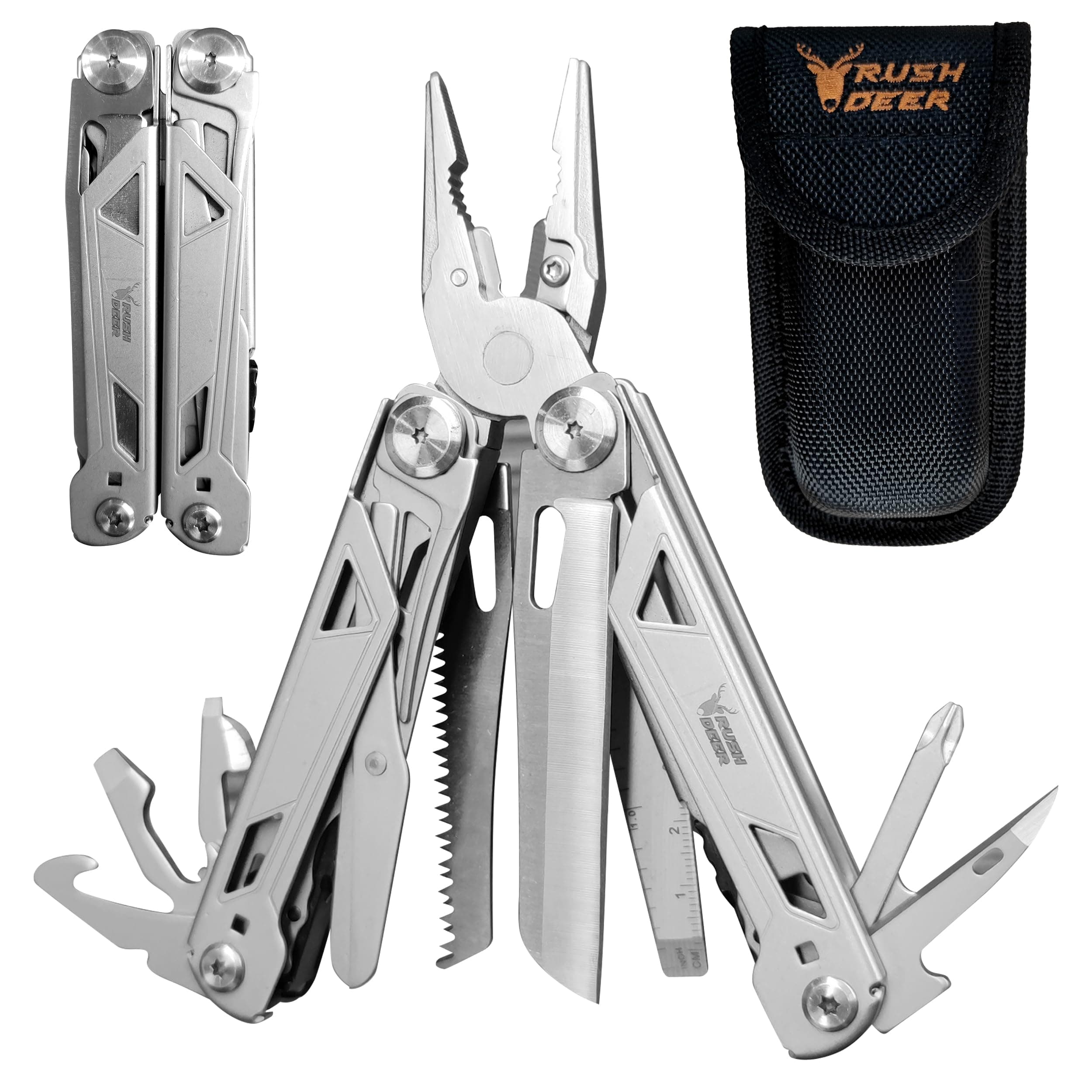 RUSH DEER Multi-Tool 18-in-1 Essential Survival Tools and Multitools Plier,Versatile Camping Tool Kit-Gift for Men-ultimate versatile toolkit For DIY,Outdoor