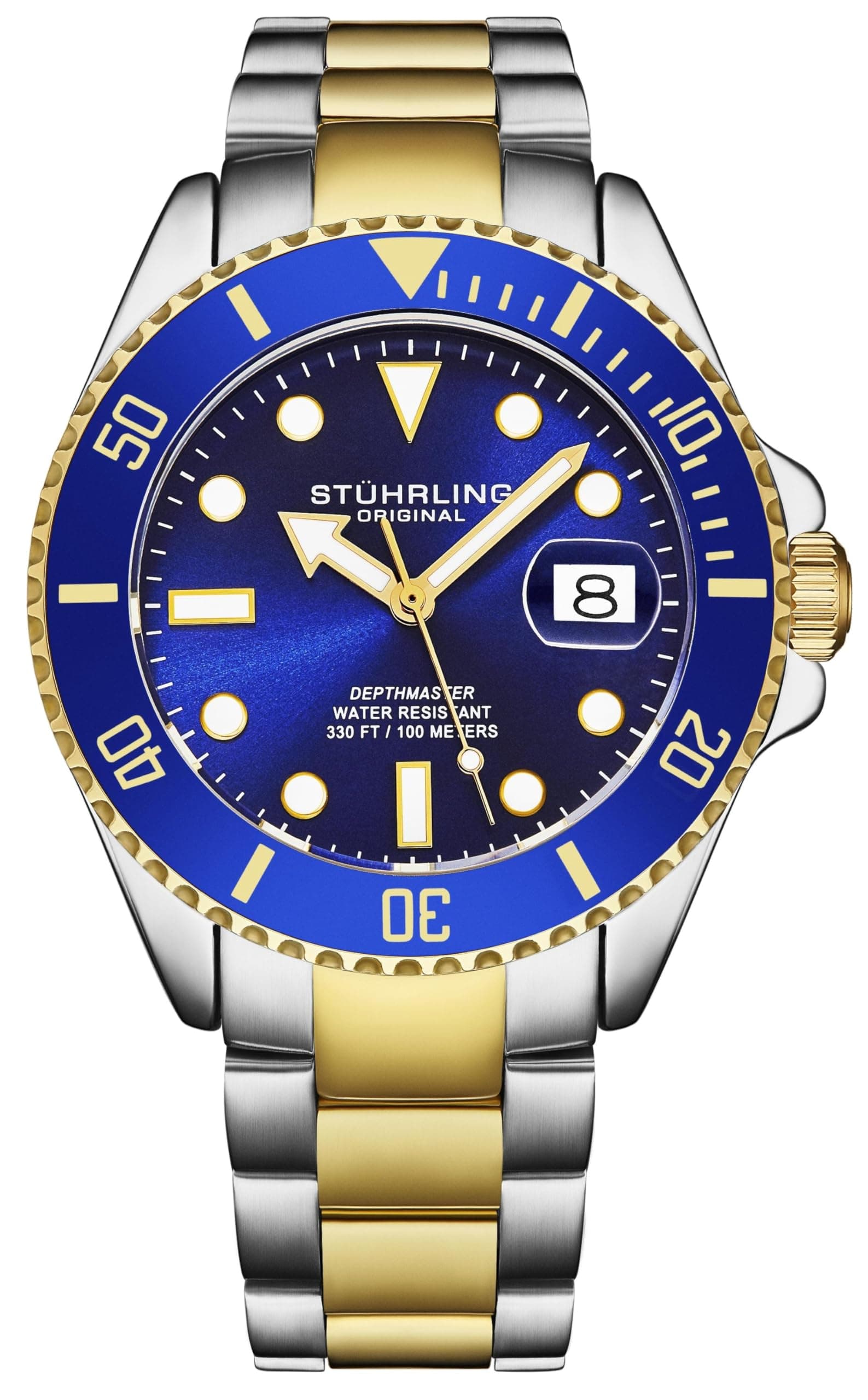Stuhrling Original Men's Dive Watch, Swiss Movement, Stainless Steel Bracelet, 100M Water Resistant