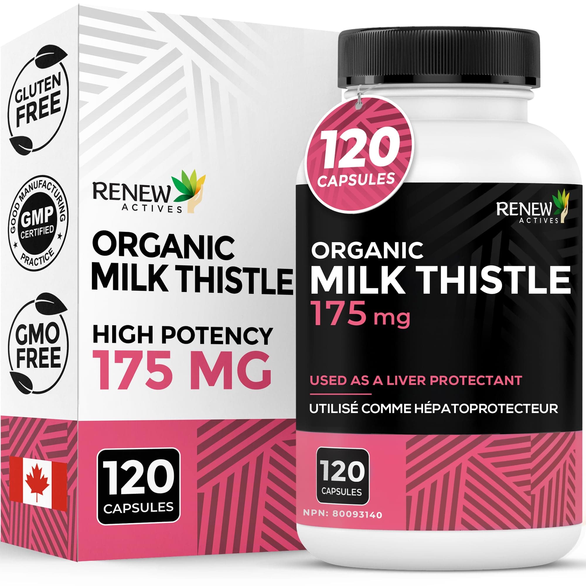 Milk Thistle Capsules 175MG per Serving Organic Seed Extract for Liver Health, Concentrated Silymarin Formula, Antioxidants, & Digestive Wellness – Made in Canada - 120 Capsules