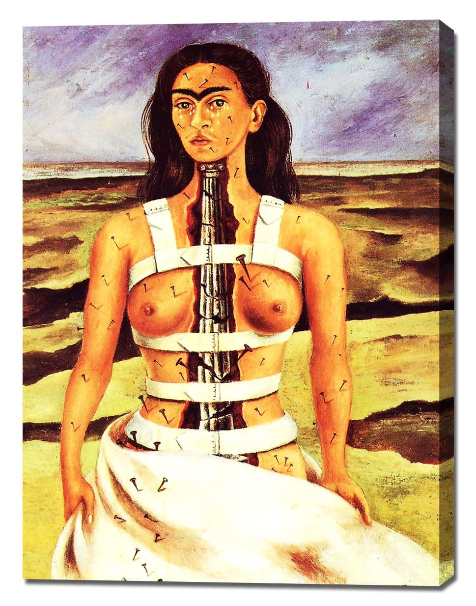 Frida Kahlo La Columna Rota (The Broken Back) Stretched Canvas Art Print 26x18x.75