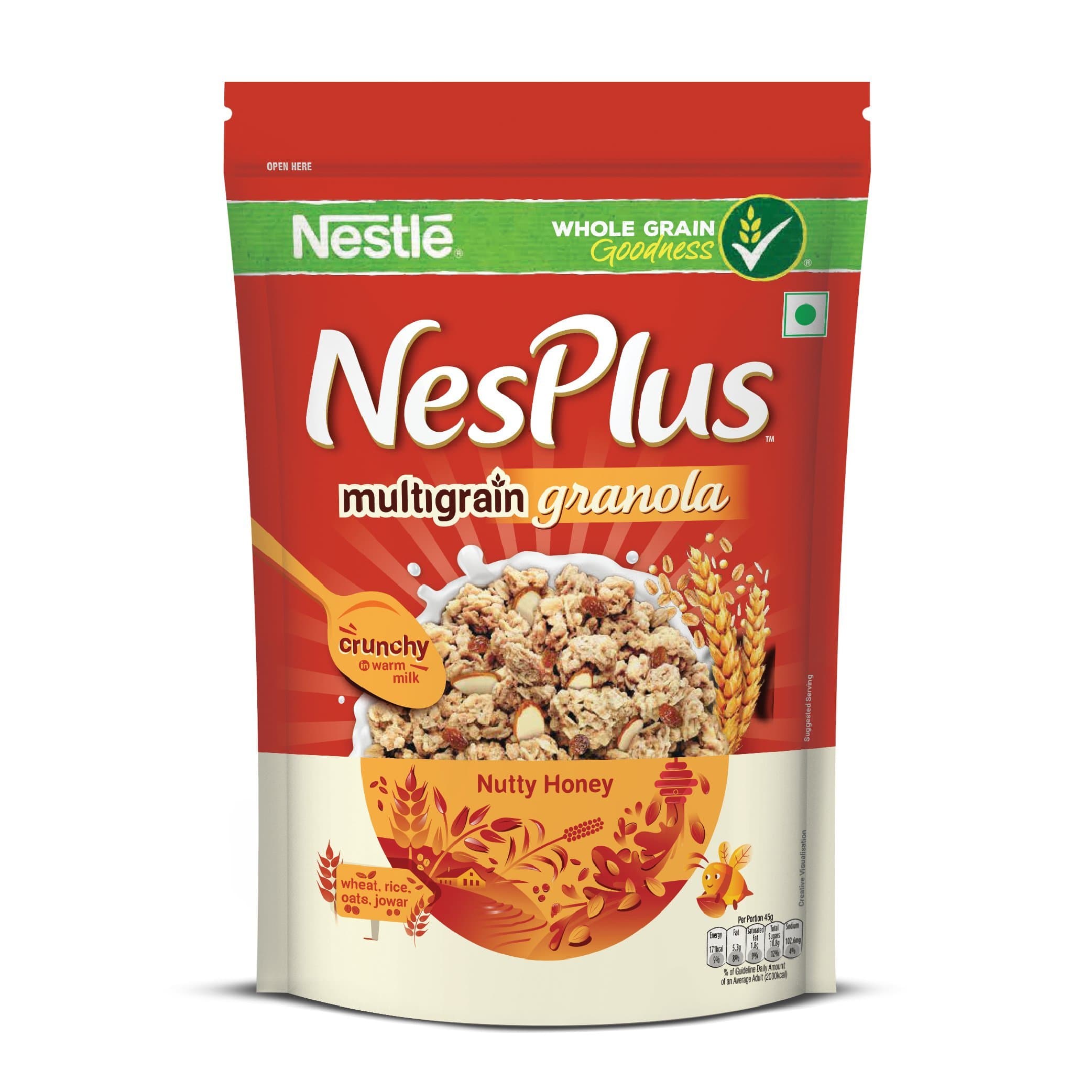 Nestlé NesPlus Multigrain Granola Breakfast Cereal - Nutty Honey,235g