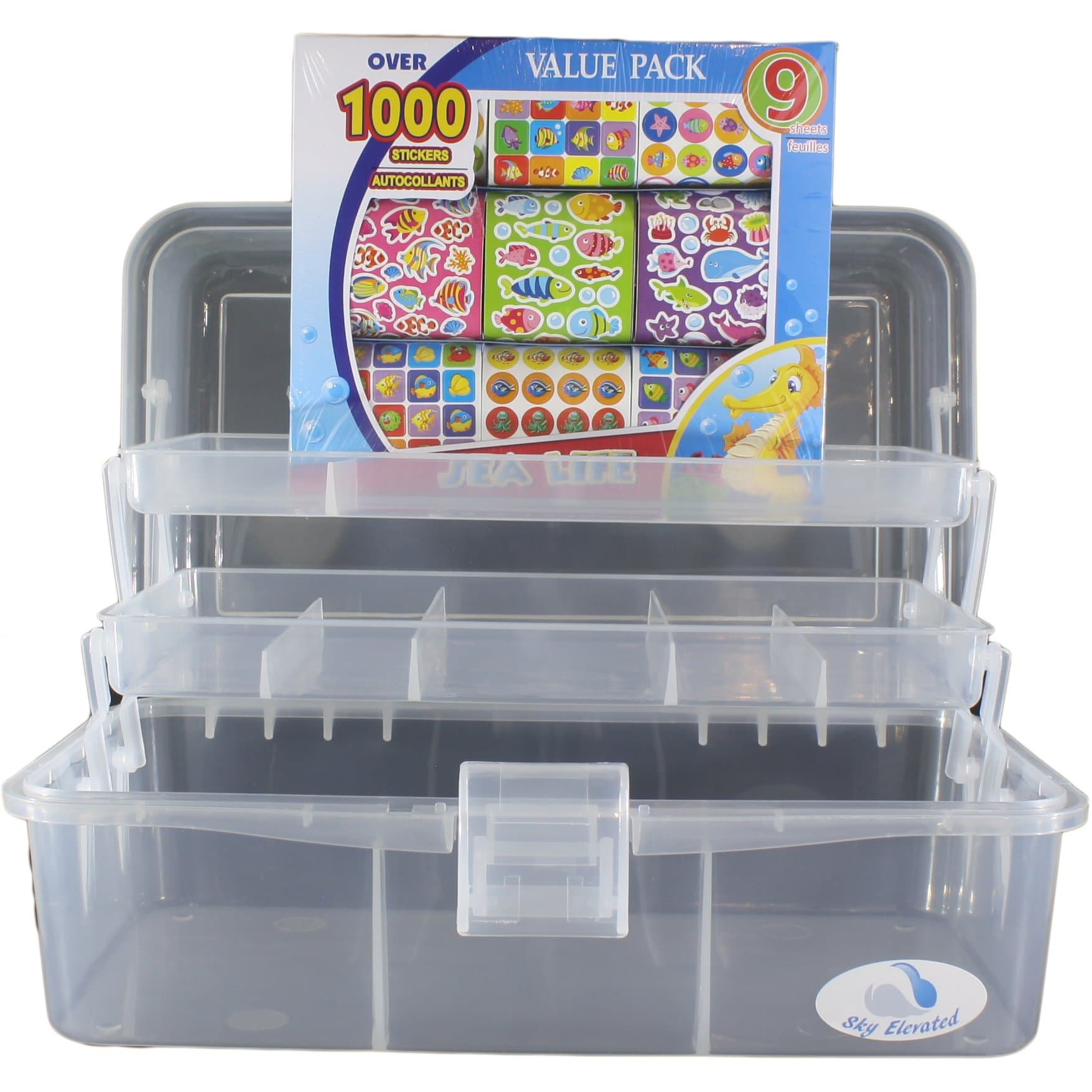 Arts and Crafts Organizer Storage Box with Stickers