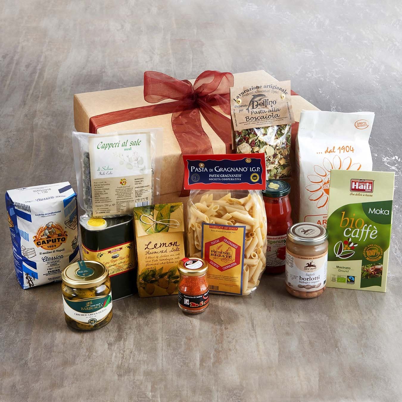 Italian Pantry Ingredients Hamper - Italian Food cupboards are Generally Very Well stocked with The Essential, Simple Ingredients Needed to Create Wonderful Meals.