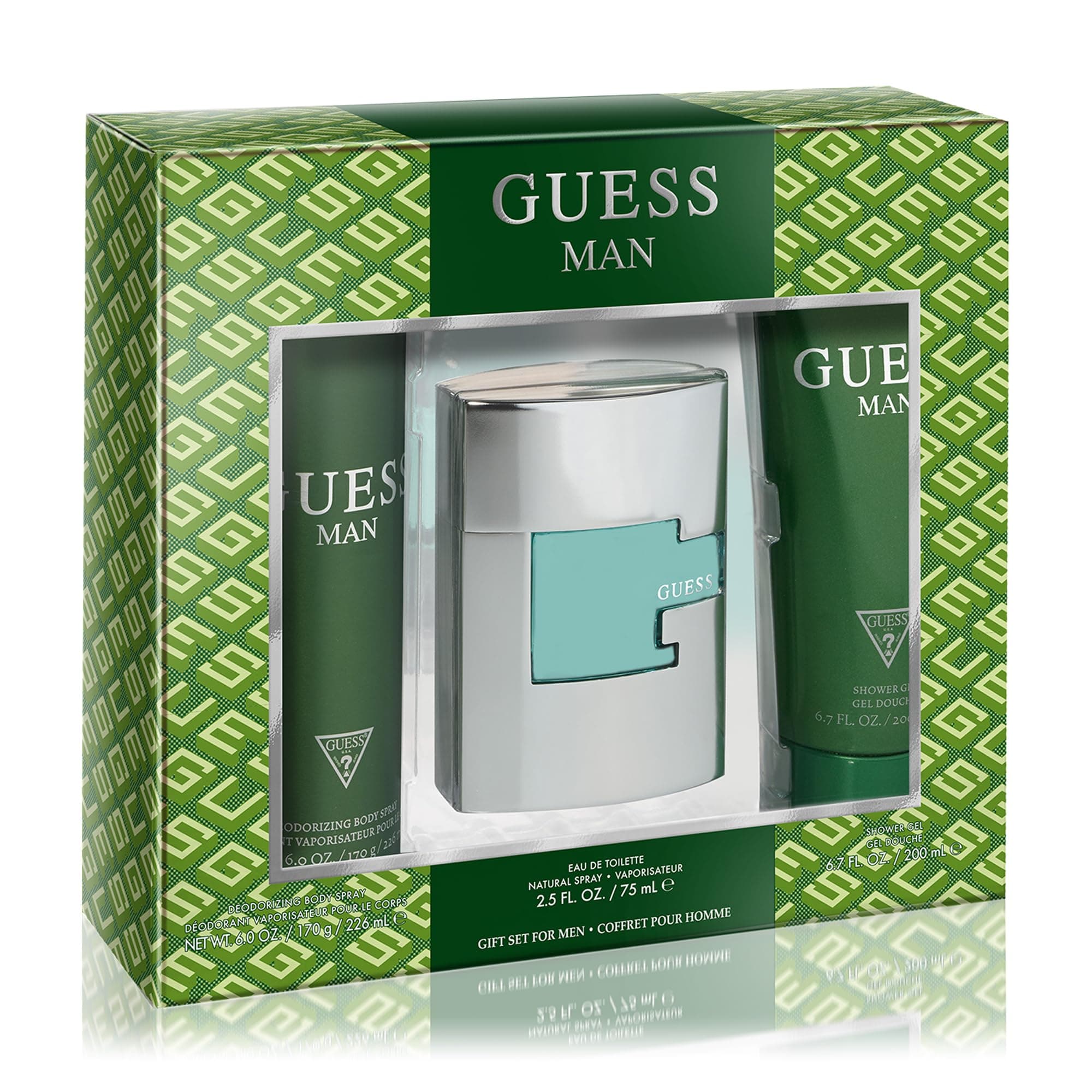 Man Eau de Toilette 3 Piece Gift Set - Cologne Spray 2.5 Fl. Oz., Deodorizing Body Spray 6.0 Oz., & Shower Gel 6.7 Fl. Oz.