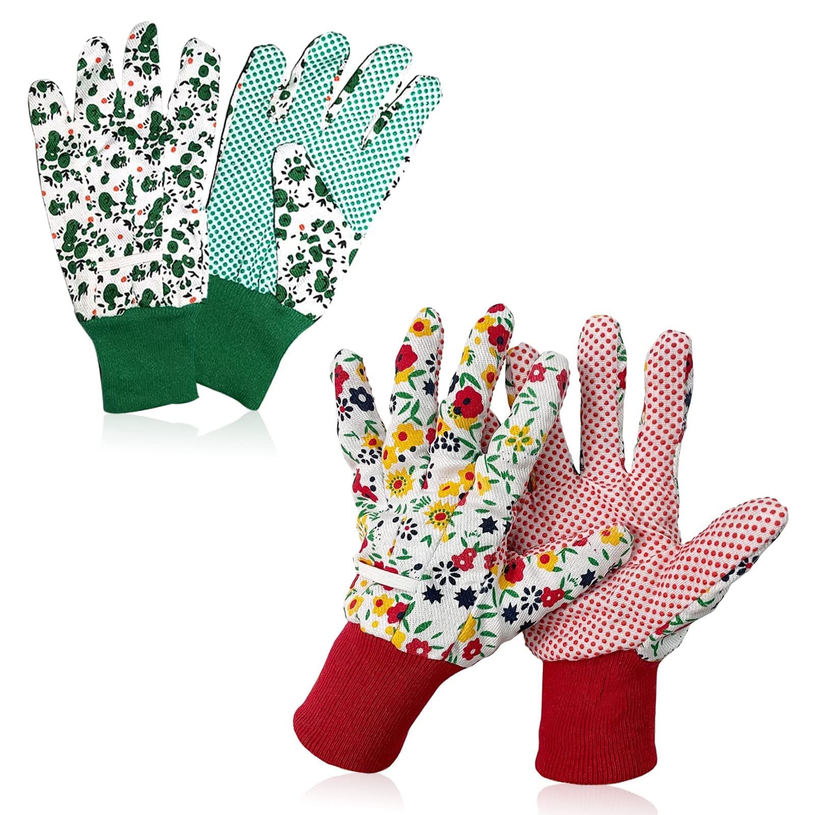 Grantop Gardening Gloves for Women Set,2 pairs Comfortable Gardening Working Gloves for Ladies Women,Floral Garden Gloves with Elastic Cuffs and Non-Slip for Yard, Fishing, Camping.