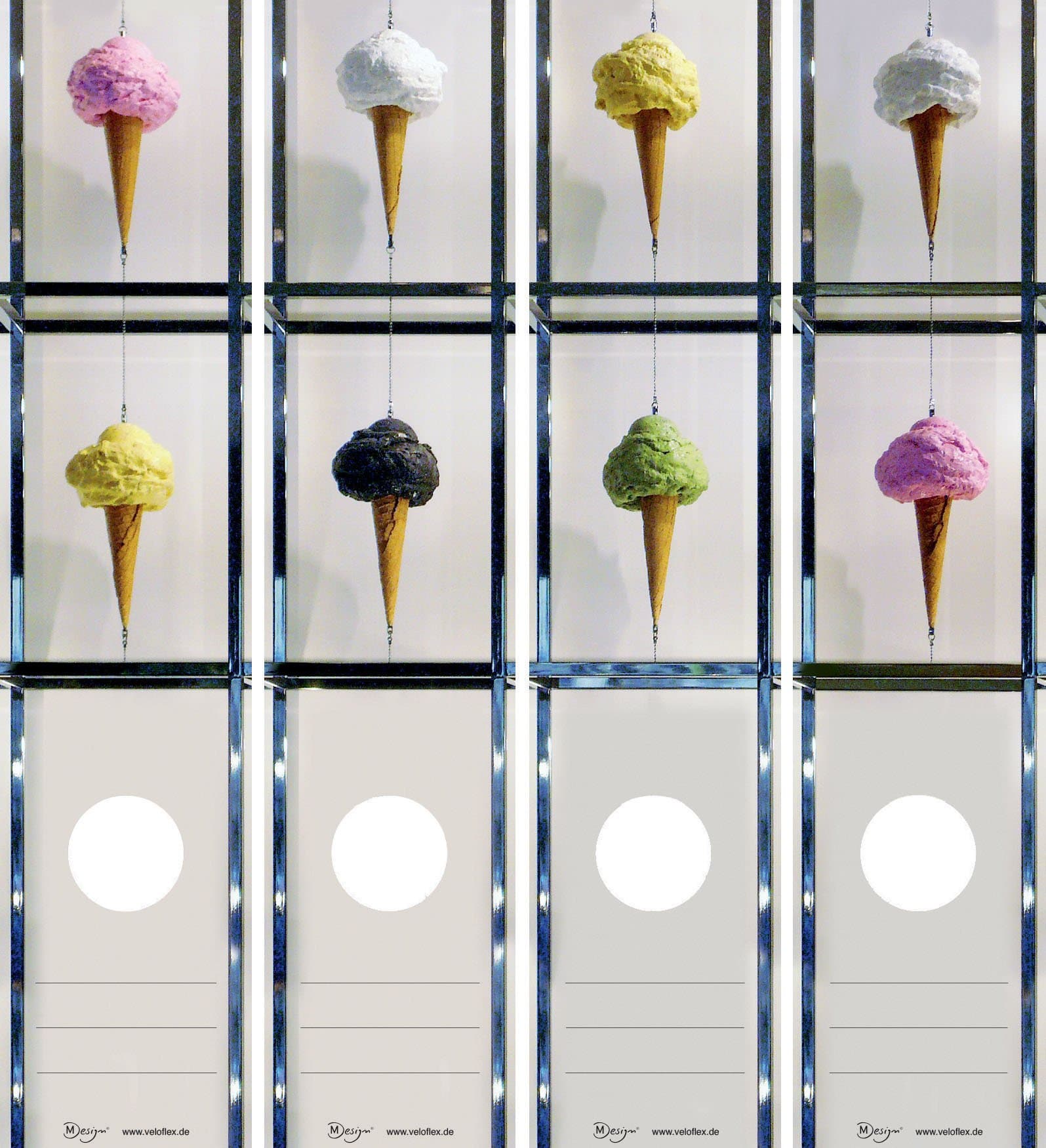 Veloflex 2260200 Folder Spine Labels Self-Adhesive with Thumb Hole Ice