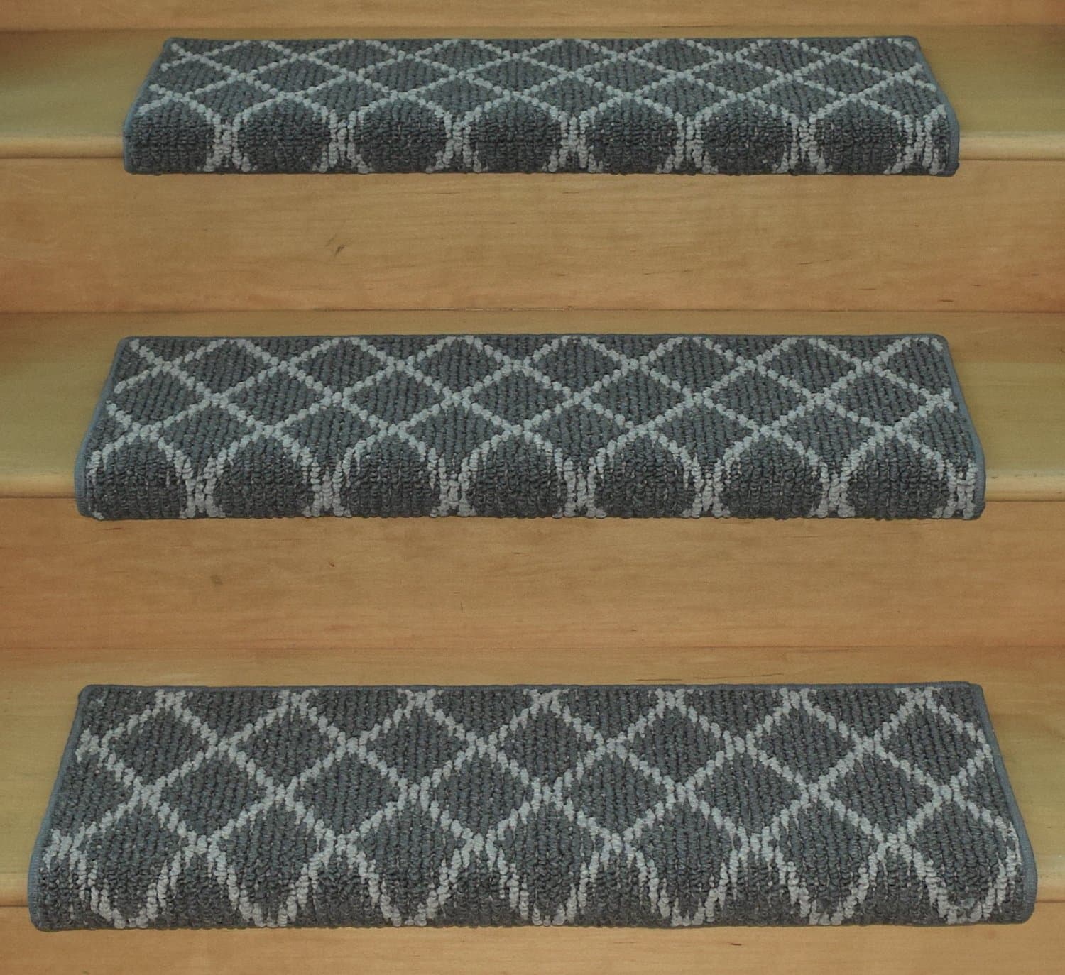 Tread Comfort Jardin Wool Inspired Bullnose Carpet Stair Tread with Adhesive Padding - Villandry (31" Wide - Single - Taupe) TREADS Sold Individually