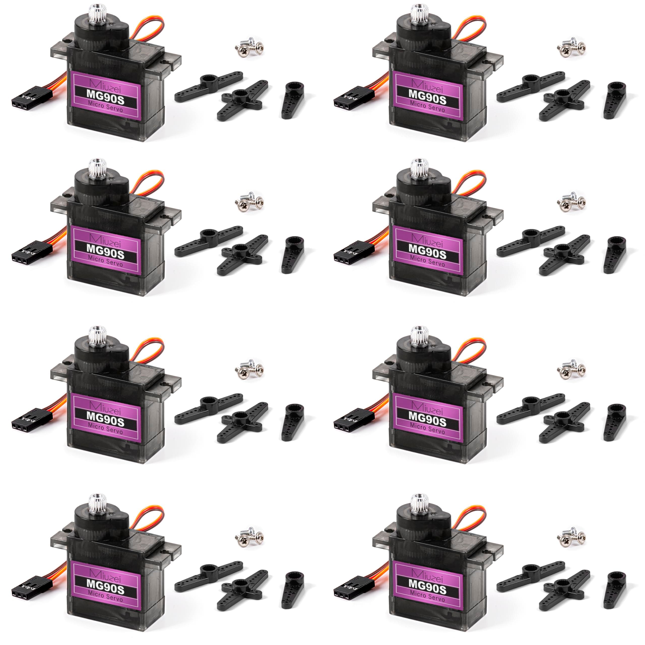 MG90S 9G Micro Servo Motor Metal Geared Motor Kit for RC Car Robot Helicopter, Mini Servos for Arduino Project (8)