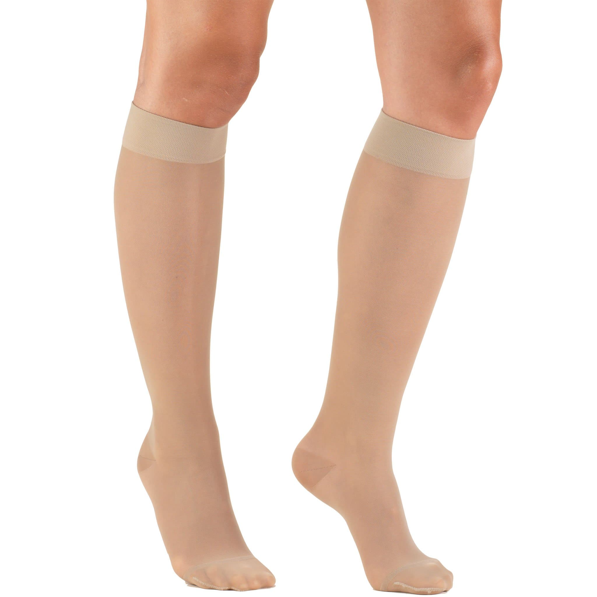 Truform 1773ND-L Womens LITES 15-20 mmHg Knee High Support Stockings - Size- Large, Color- Nude
