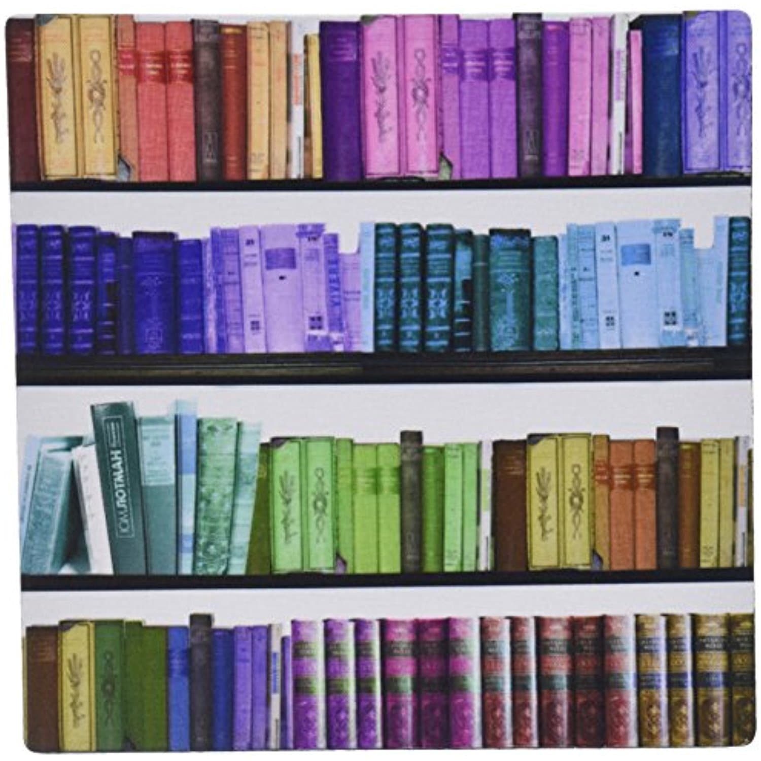 Fongakde 9 x 7 x 0.25 Inches Mouse Pad, Colorful Bookshelf Books Rainbow Bookshelves Reading Book Geek Library Nerd Librarian Author (mp_112957_1)