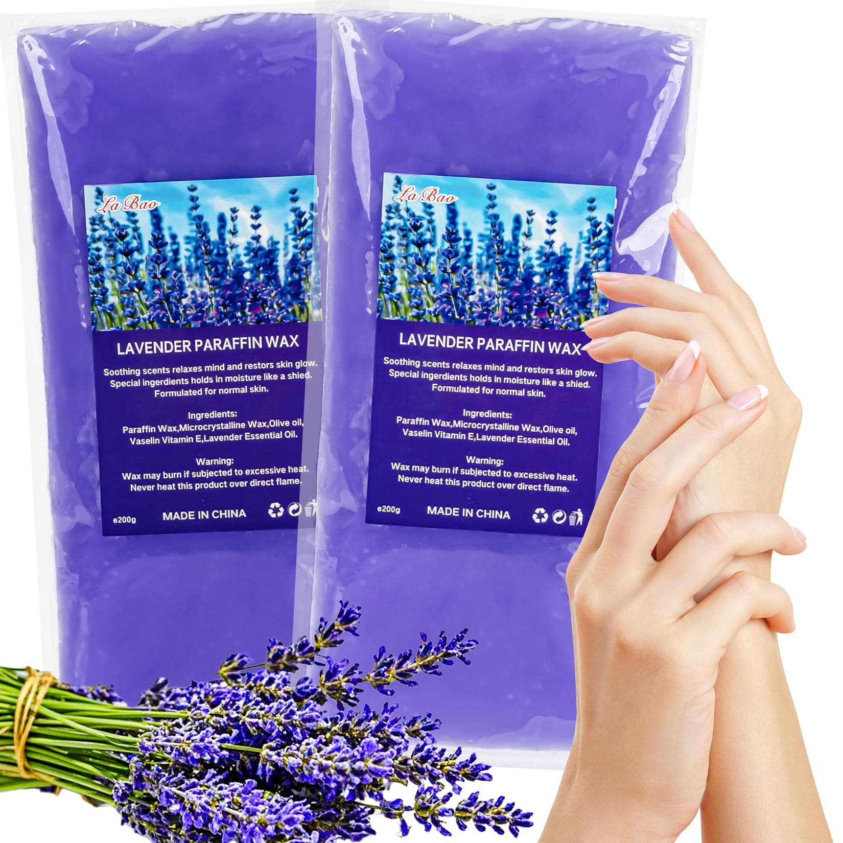 MAQIHAN Paraffin Wax for Hand and Feet - 2 Pack Lavender Scented Paraffin Wax Refills Hand Wax for Dry Skin, Hydration Nourish